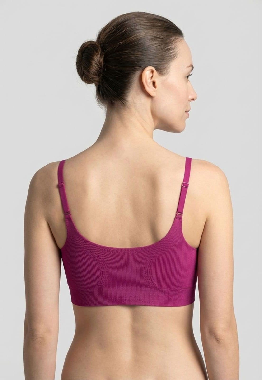 Vista 2 Sutiã Top Hope Bojo Removível Canelado Hope roxo