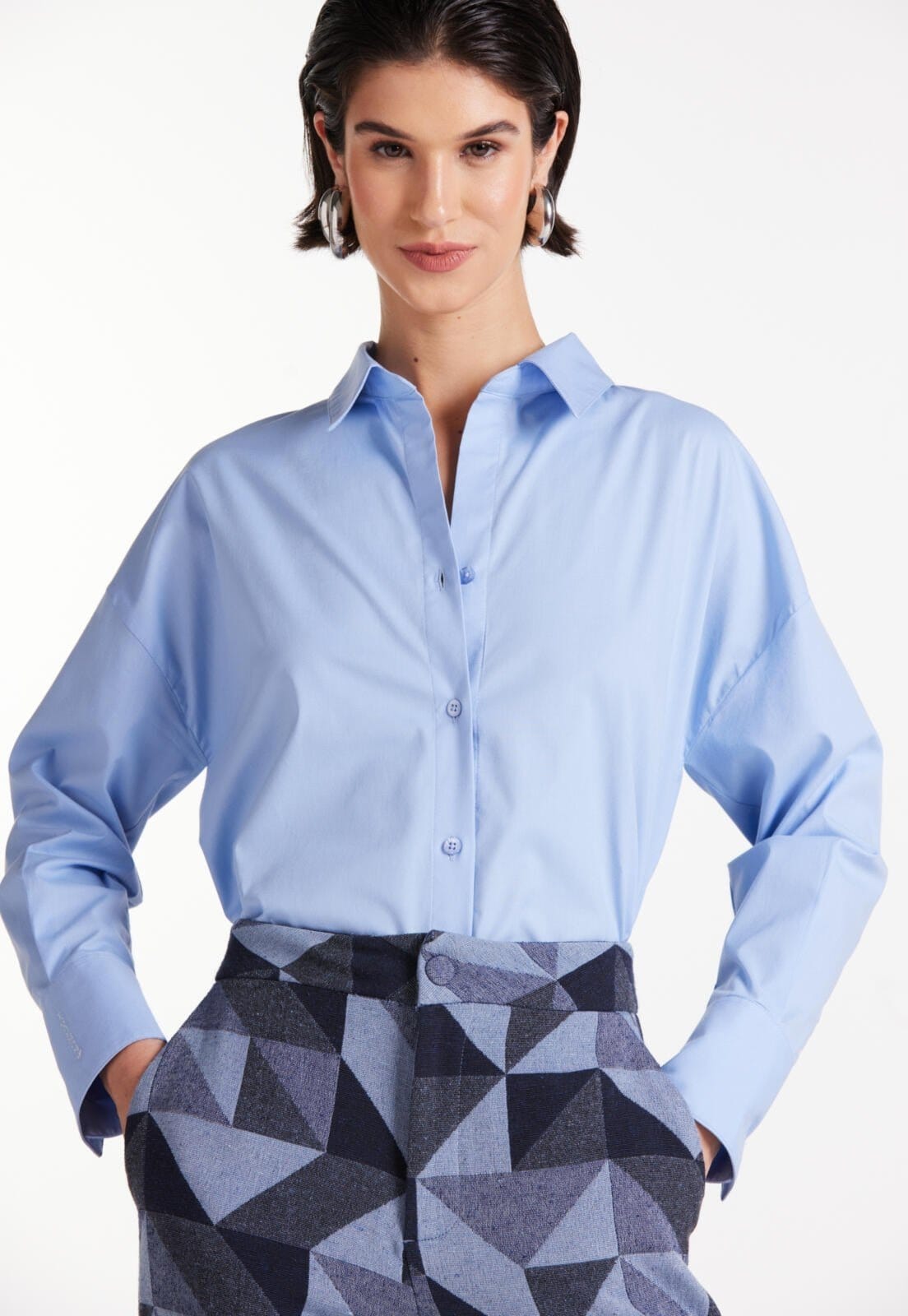 Camisa Tricoline Manga Longa Traymon Claro - Gg