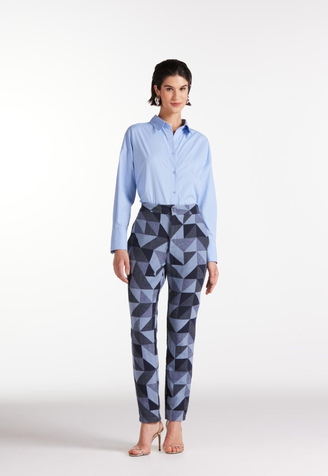 Vista 2 Camisa Tricoline Manga Longa Traymon Claro - Gg Traymon azul