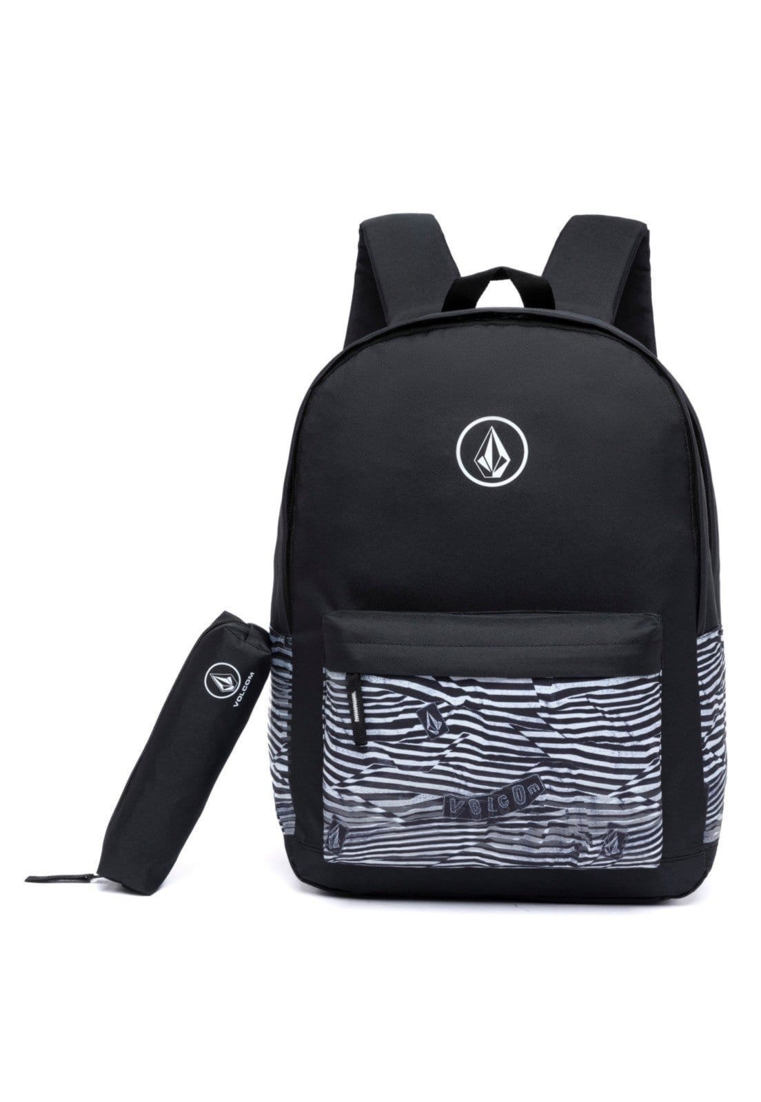 Mochila Volcom Escolar Com Estojo Bolsa Reforçada Espaçosa