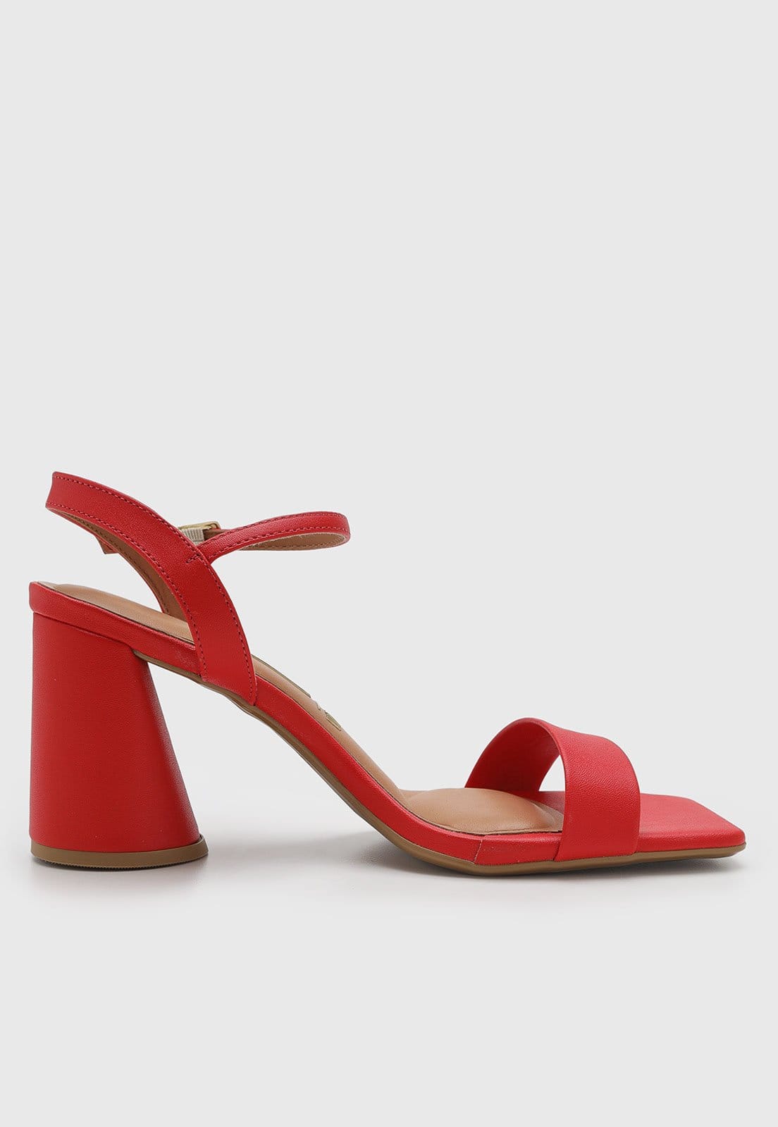 Vista 2 Sandália Feminina Vizzano Salto Bloco Vermelha VIZZANO vermelho