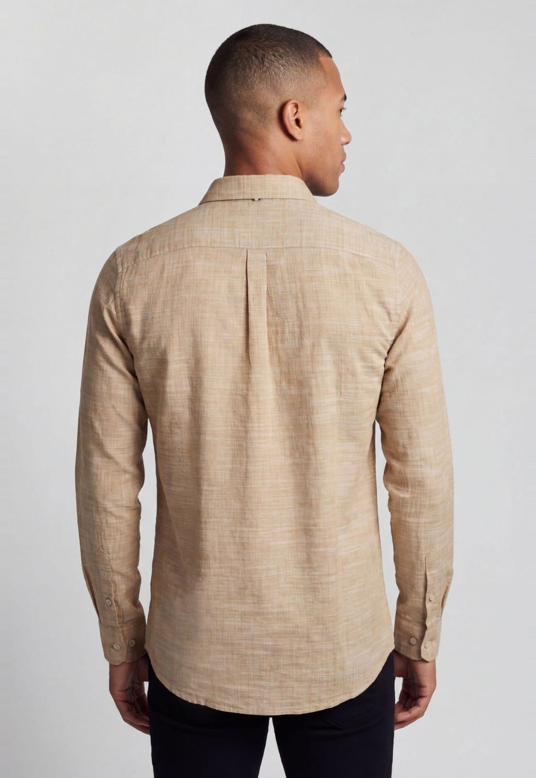 Vista 2 Camisa Masculina Reserva Enxuto Reserva bege