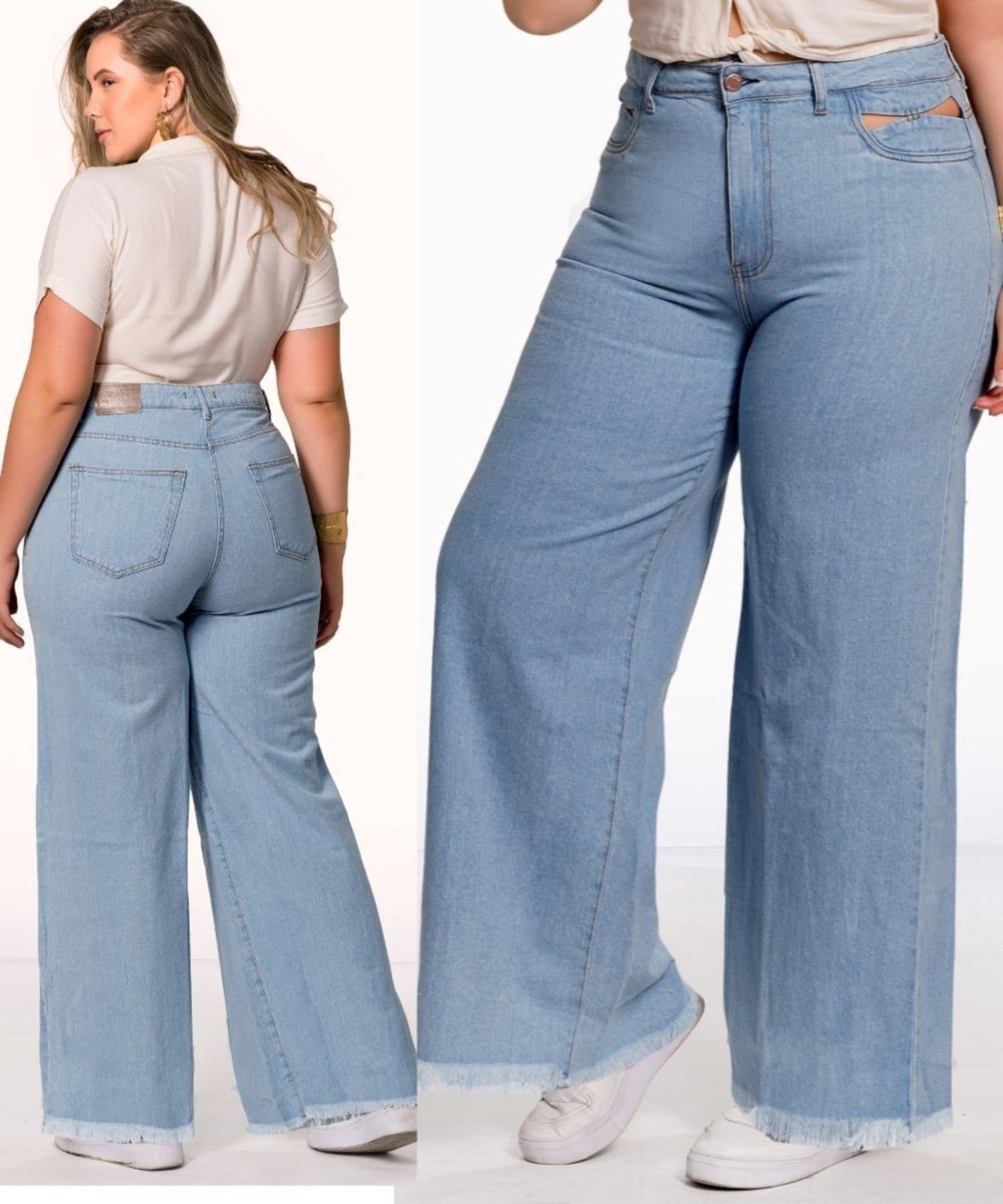 Calça Feminina Plus Wide Leg