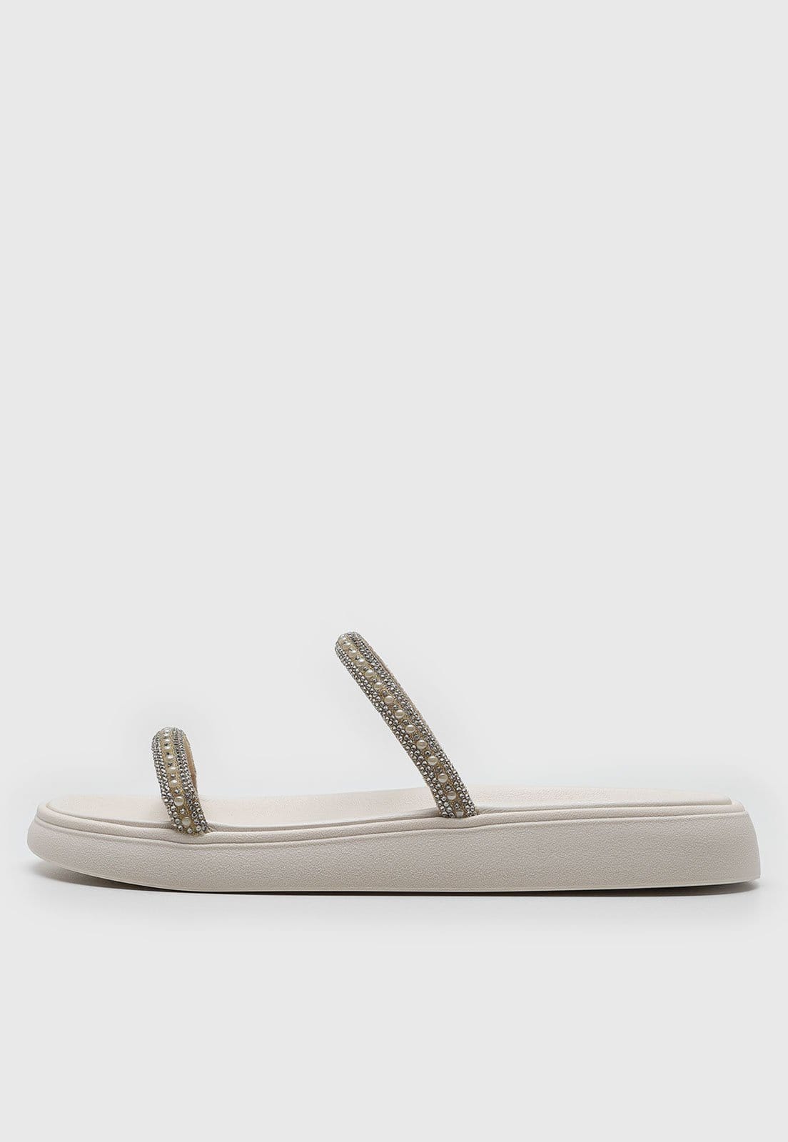 Rasteira Moleca Tiras Pedrarias