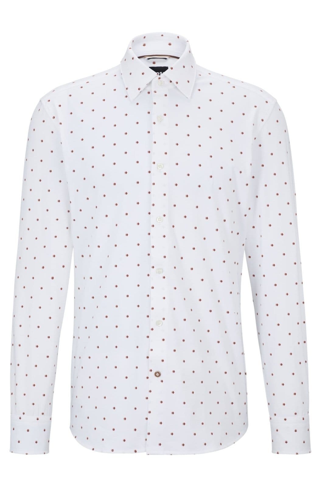 Camisa De Ajuste Fino Em Algodão Estampado Com Stretch 37