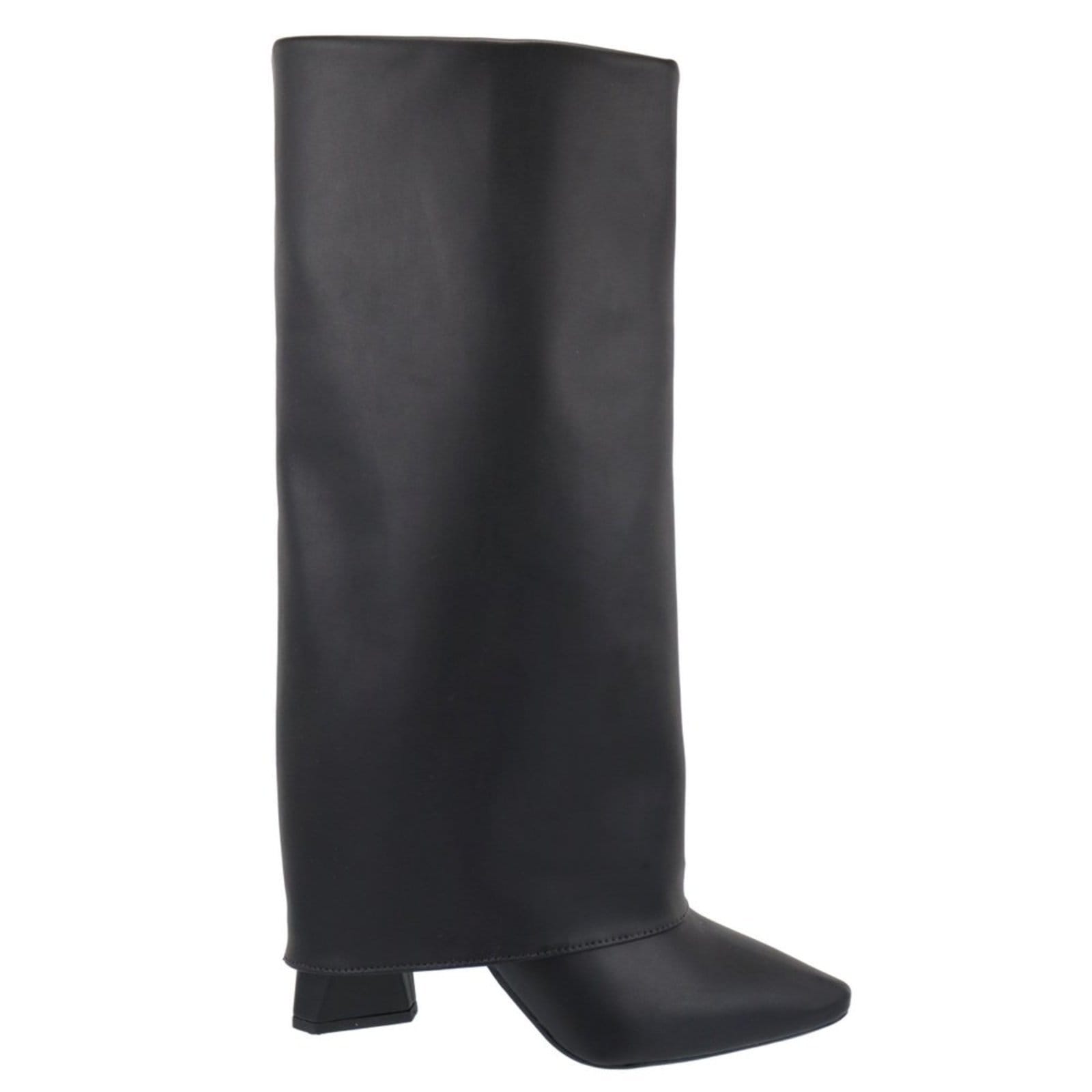 Vista 2 Bota Capa Em Napa Preta Salto Geométrico 23017 Sete Sales preto