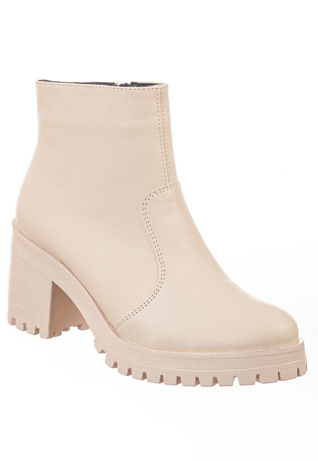 Vista principal Botinha Off White Cano Curto Tratorado Via Birigui OffWhite VIA BIRIGUI bege white