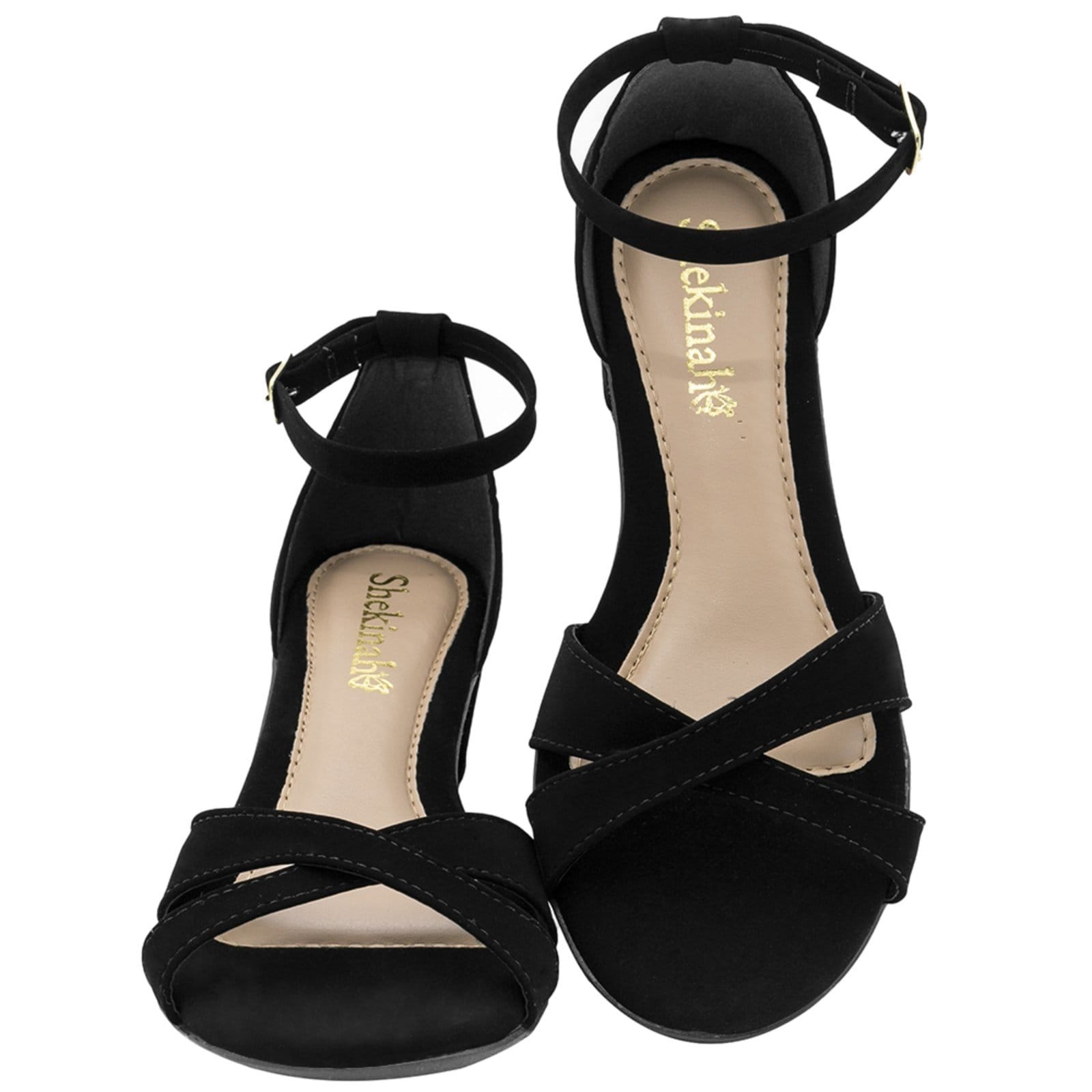 Vista 2 Sandália Feminina Saltinho Salto Baixo Quadrado Social Shekinah Moda Tendencia Festa X Shekinah preto