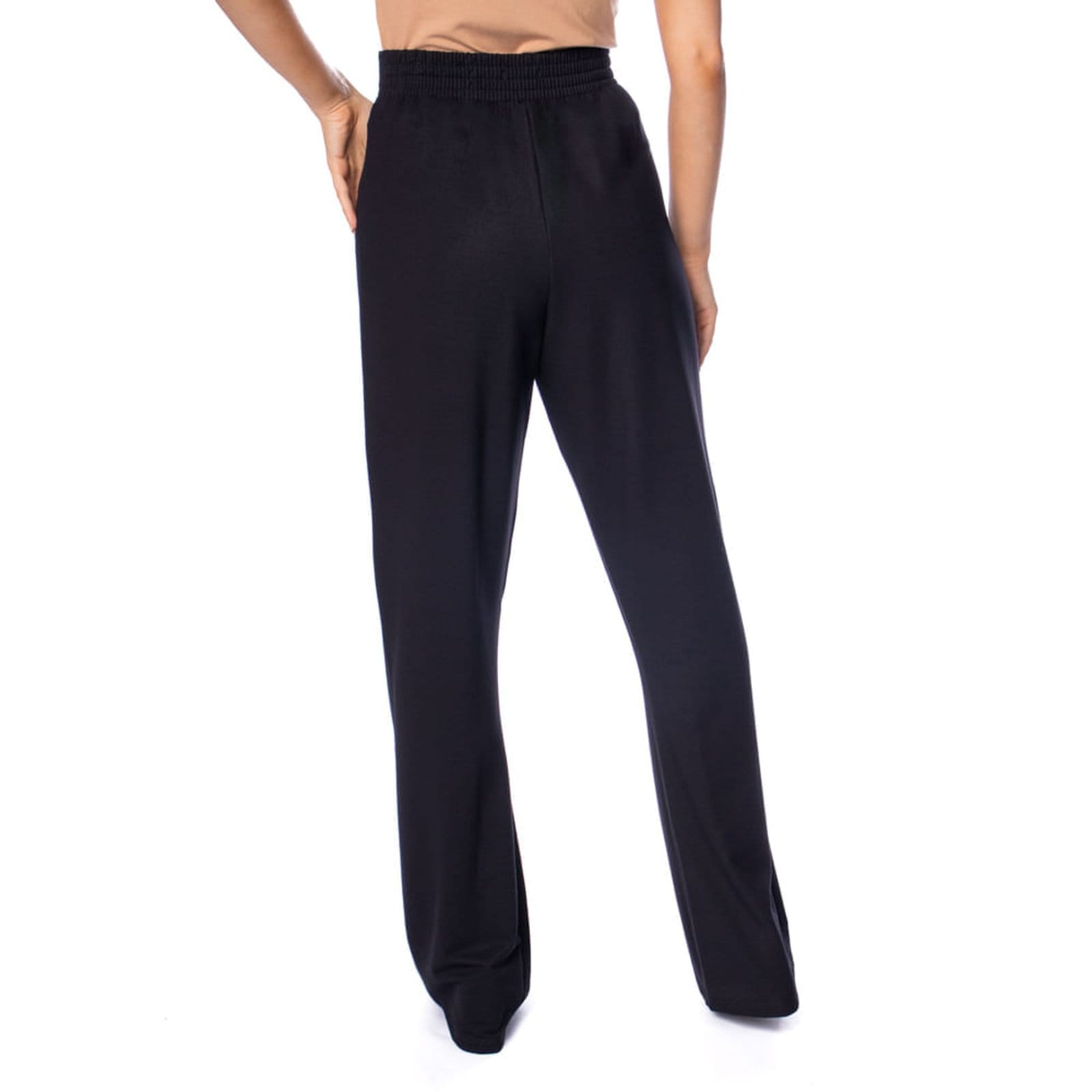 Vista 2 Calça Feminina Giraffe Reta em Tecido Bolsos Quadrados Giraffe preto