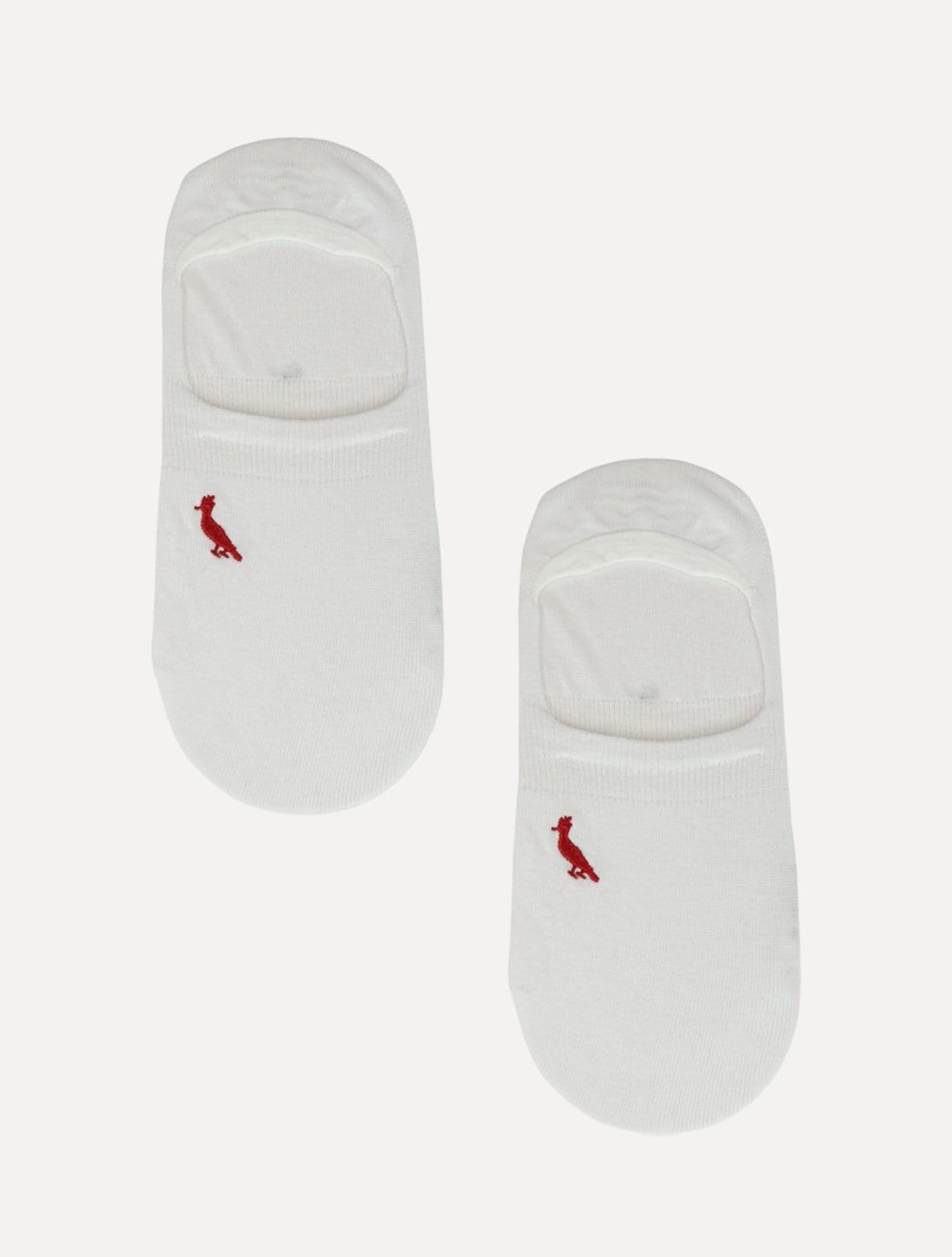 Meia Reserva Masculina Invisível Pica-Pau Bordado Branca Kit 2 Pares