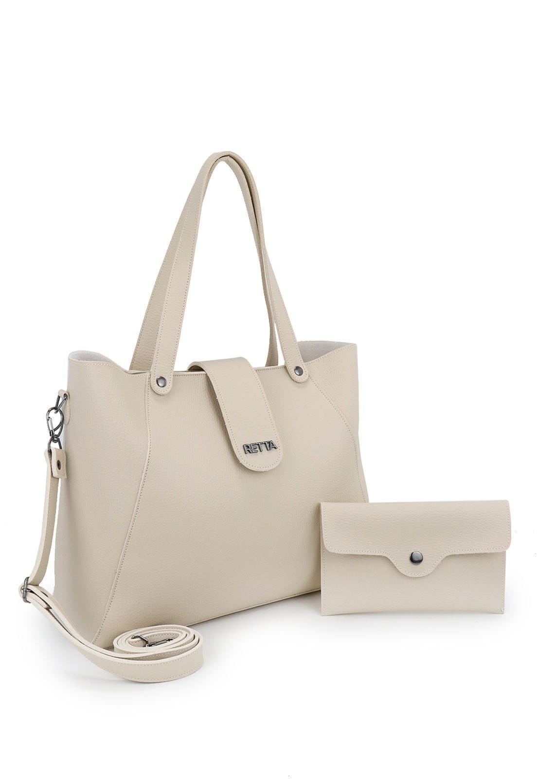 Bolsa Feminina Sacola Transversal Retta Oficial Marfim