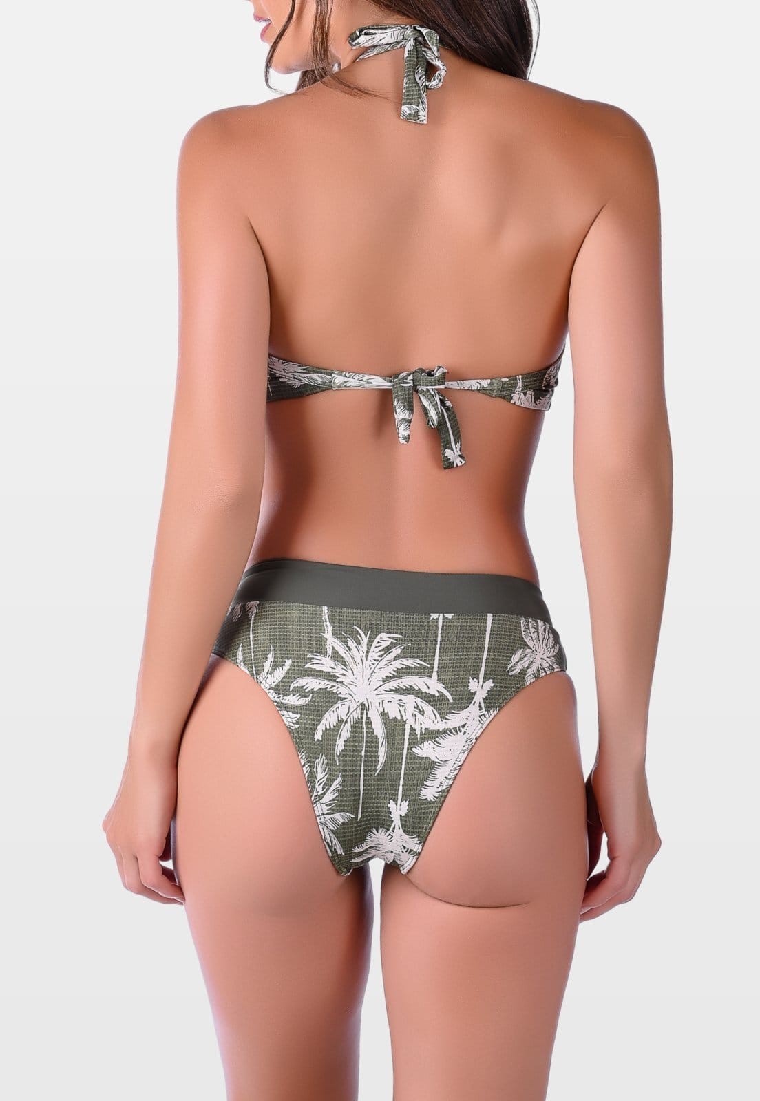 Vista 2 Biquíni Summer Soul Com Bojo Sem Fecho Cintura Baixa Coqueiro Verde Summer Soul estampado/verde verde