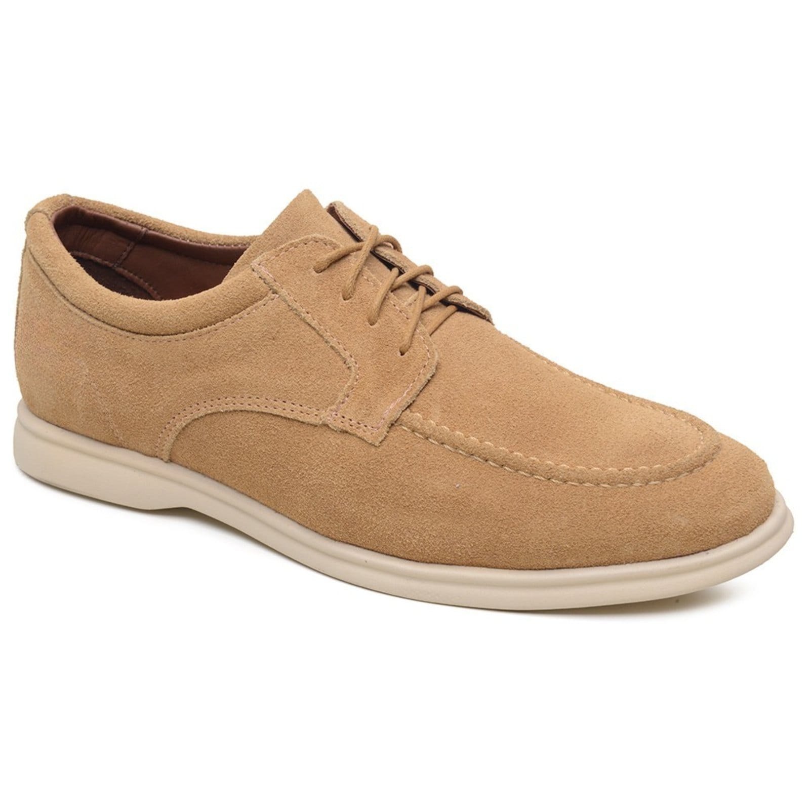 Vista 2 Mocassim Masculino Drive Verona Couro Legítimo Casual Luxo Camel FRANCA GRIFFE bege