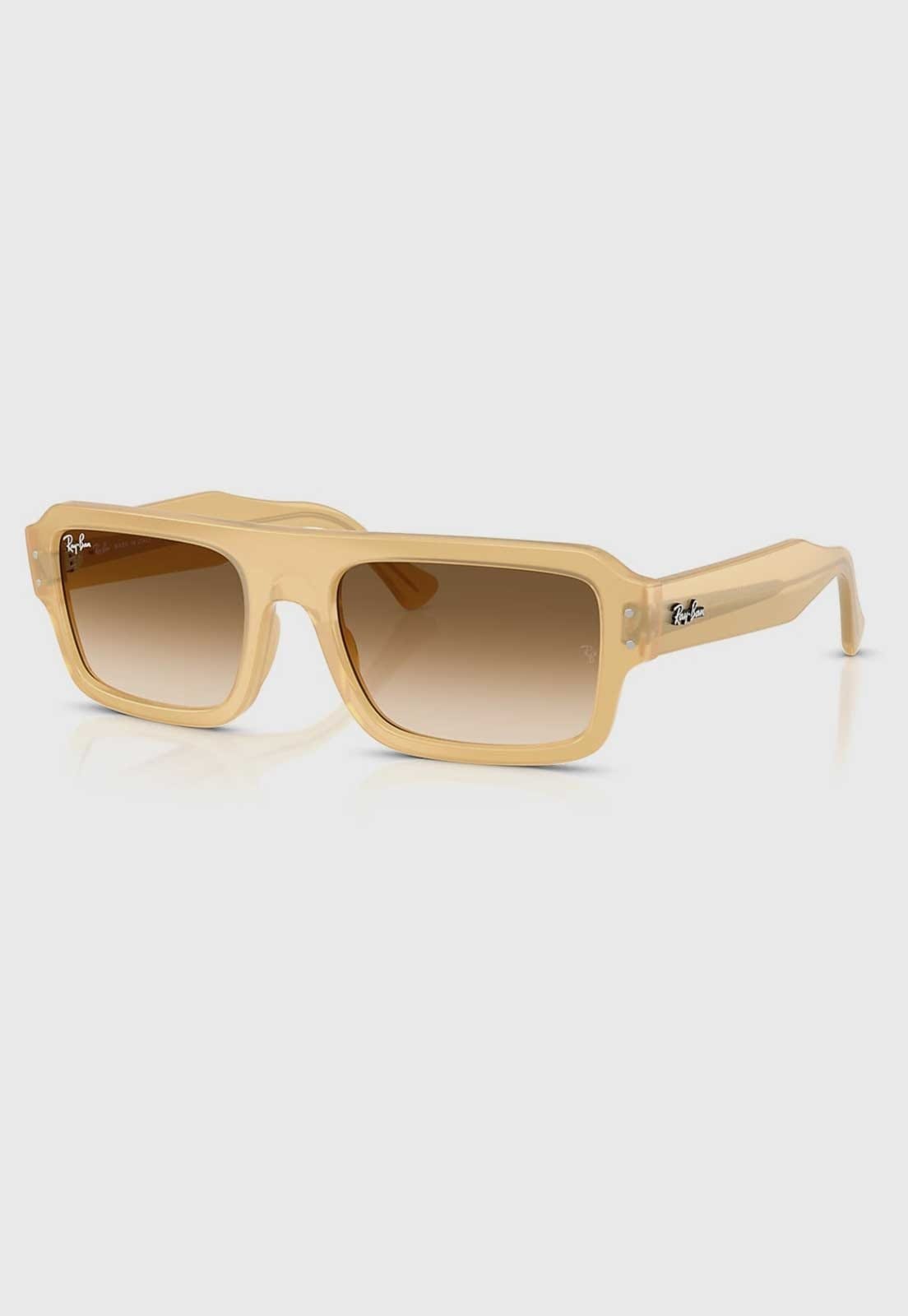 Óculos de Sol Masculino Ray-Ban Retangular Acetato Translúcido