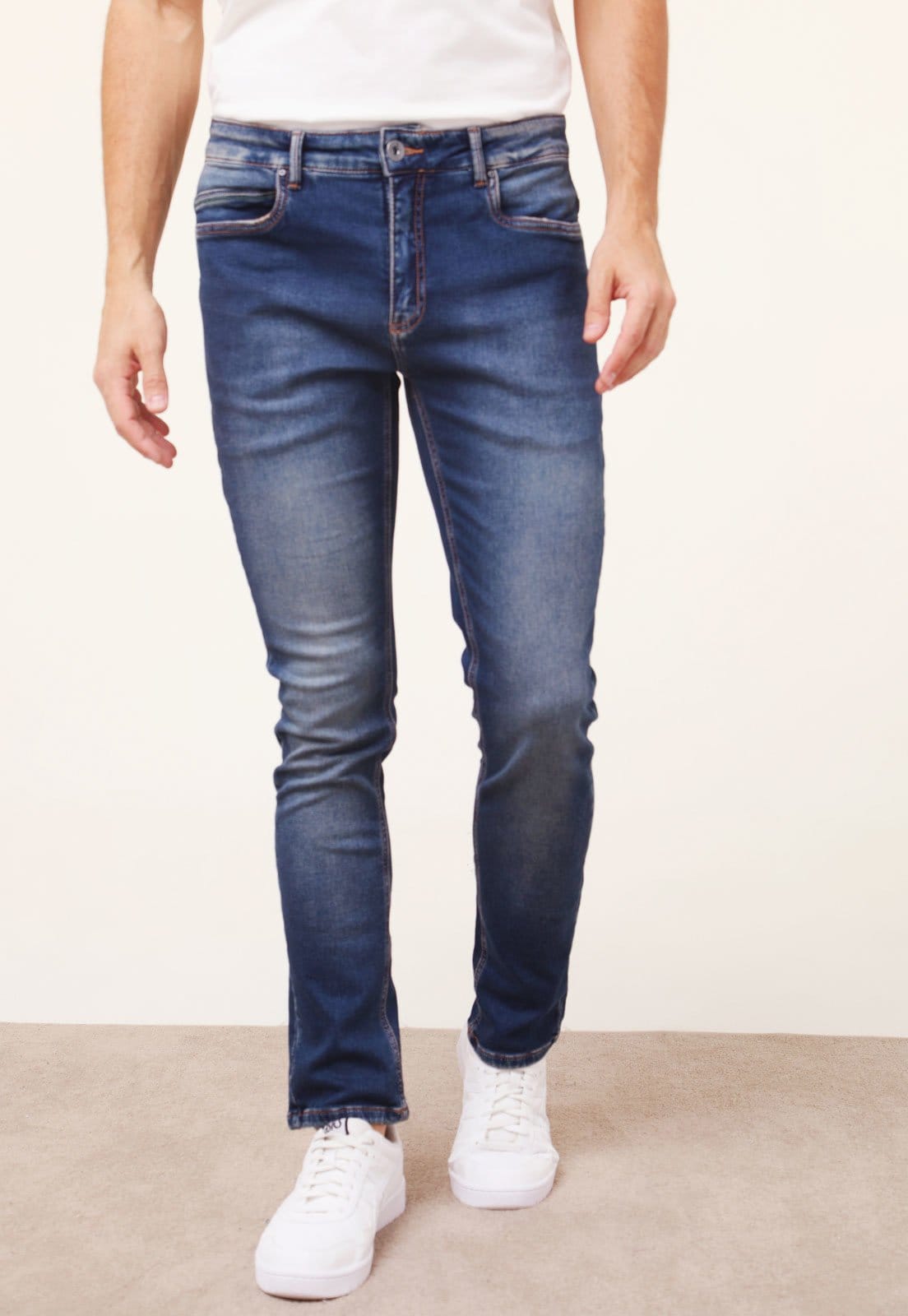 Vista 2 Calça Jeans Reserva Skinny Estonada Reserva azul