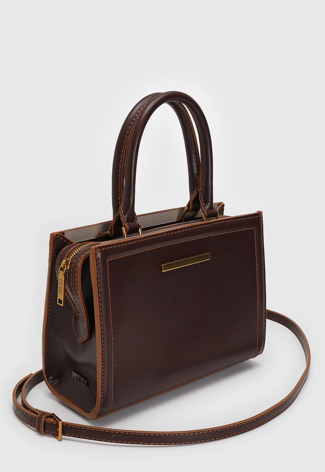 Vista 2 Bolsa Tiracolo Santa Lolla Alça Dupla Bordô Santa Lolla vinho