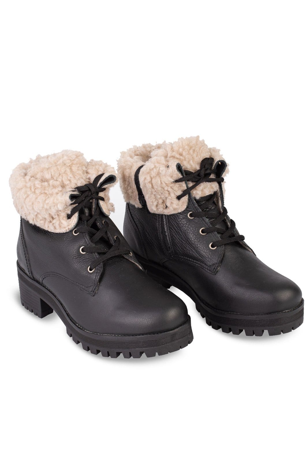 Coturno Andrea Vinci feminino de couro forrada em pelo 6943P