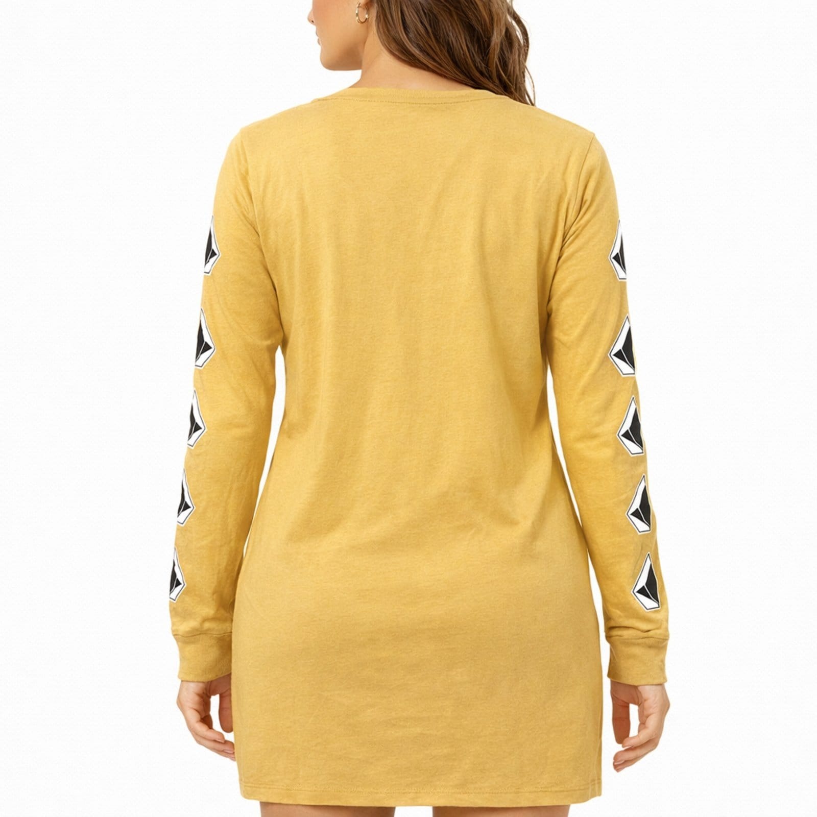 Vista 2 Vestido Volcom Deadly Stone Manga Longa -Mostarda Summer Body amarelo