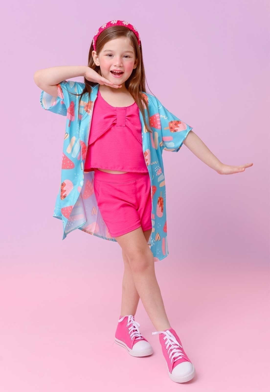 Vista 2 Infantil - Tênis Feminino Pop Star Pópidi Menina Cano Alto Pópidí pink