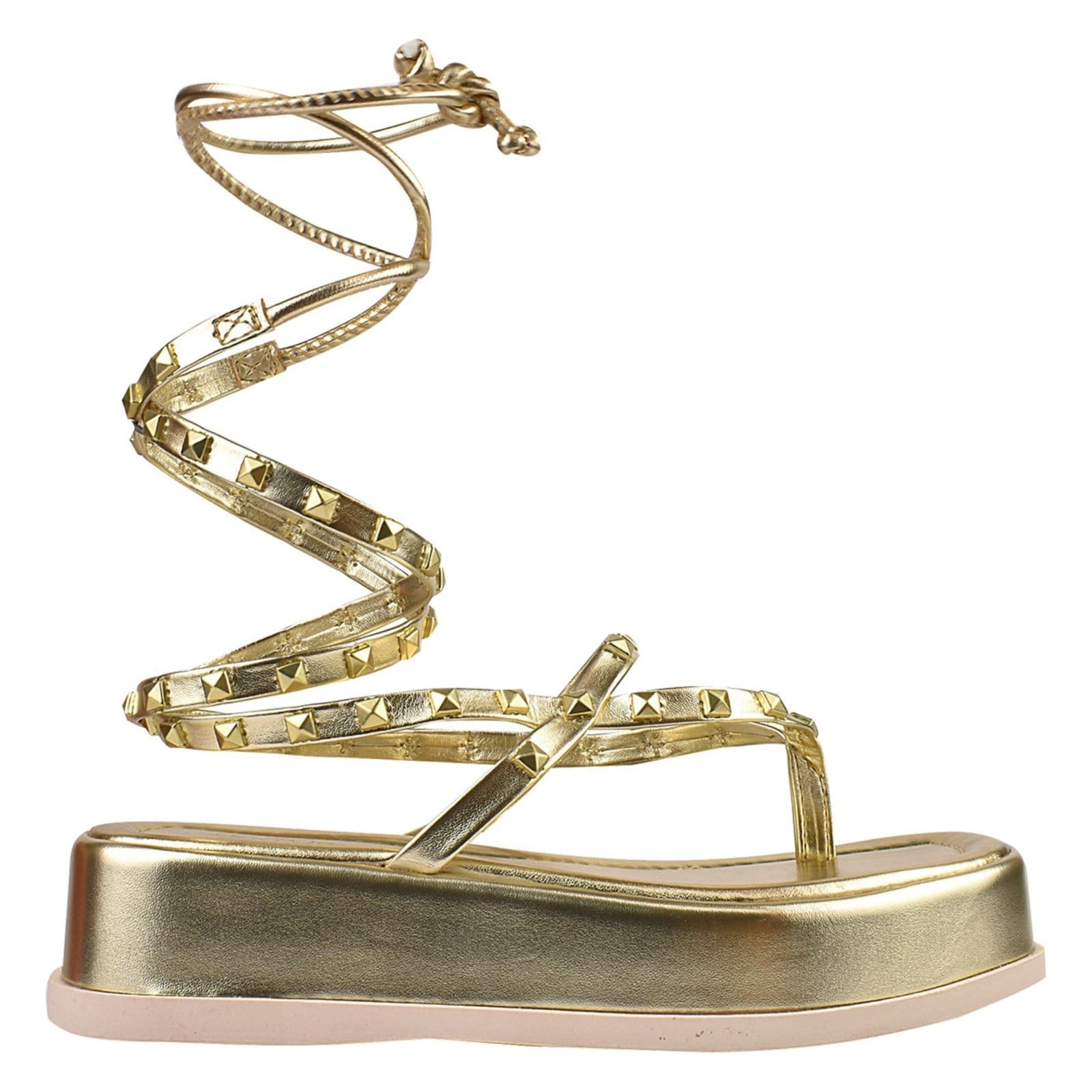 Vista principal Papete Feminina Plataforma Tamanco de amarrar Moda Ouro ZATURE STORES dourado