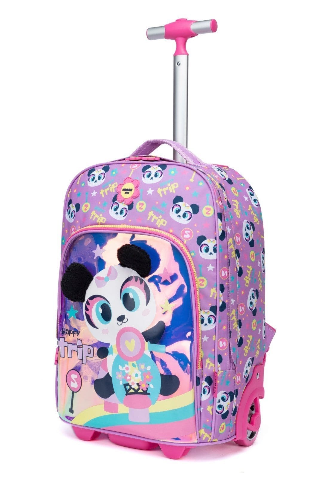 Vista 2 Kit Mochila Coban Menina Reforçada Estojo Lancheira Ursinho Panda COBAN lilás