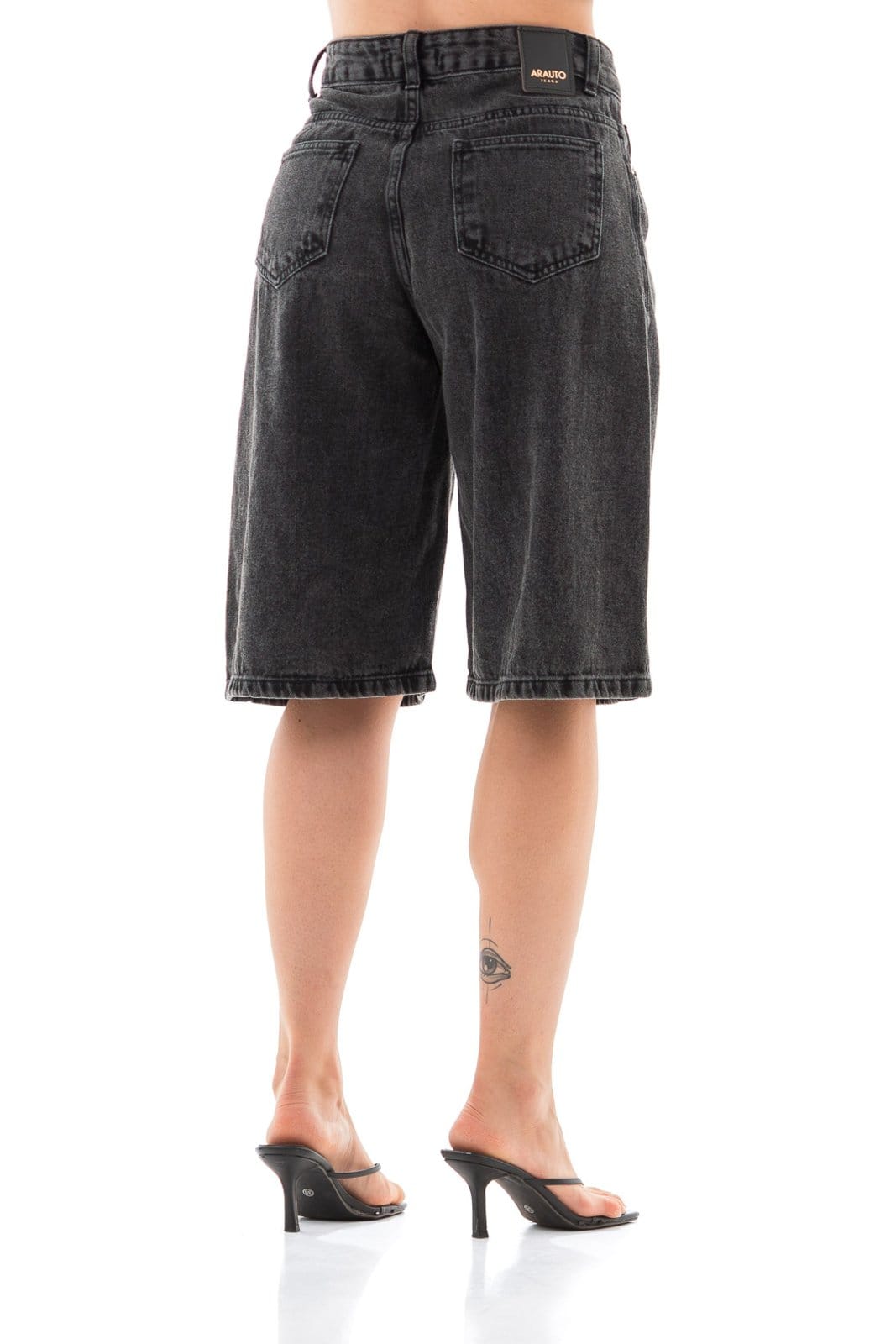 Vista 2 Bermuda Jeans Feminina Arauto Super Jorts ARAUTO JEANS preto