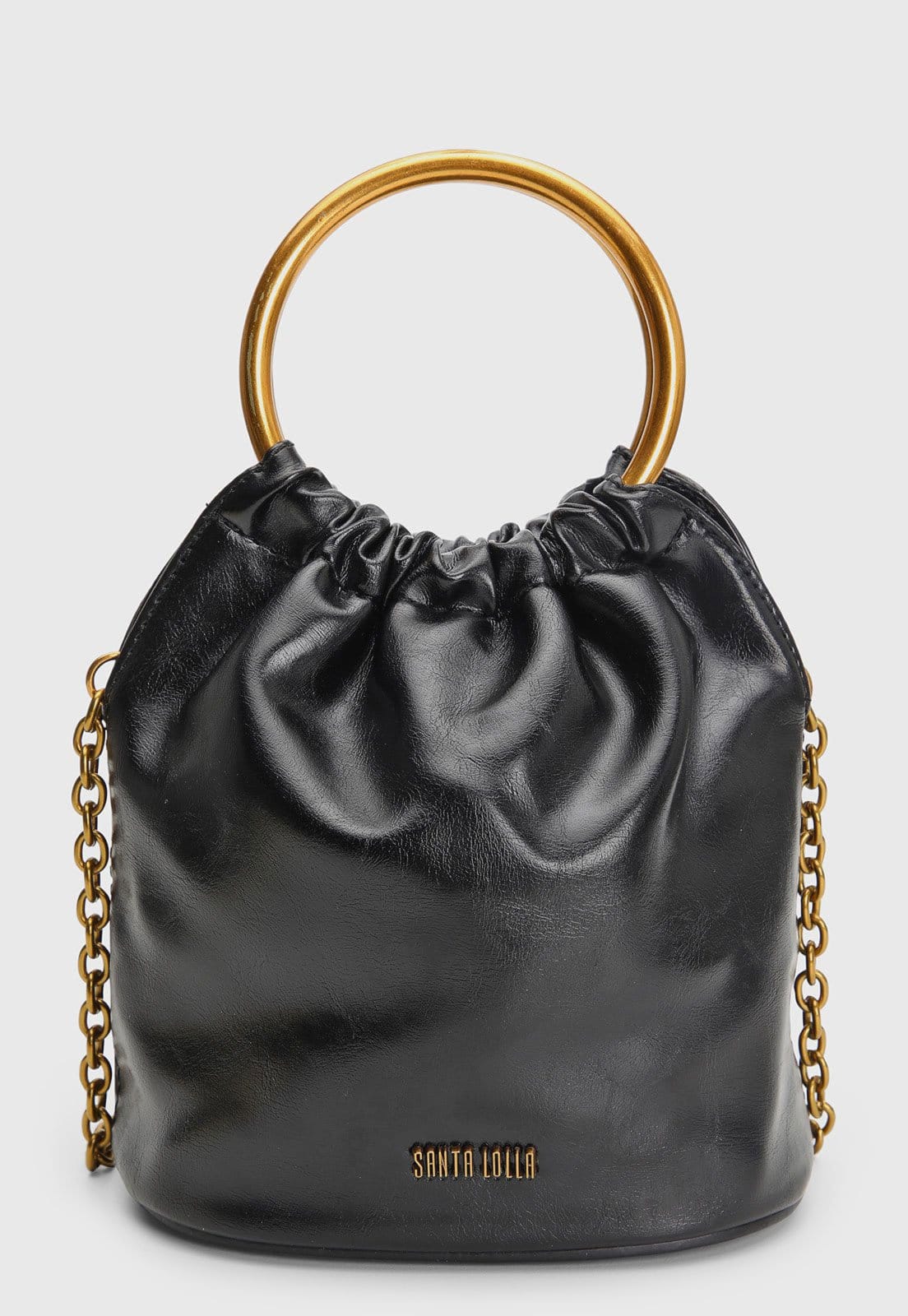 Vista 2 Bolsa Feminina Santa Lolla Alça Argola Preta Santa Lolla preto