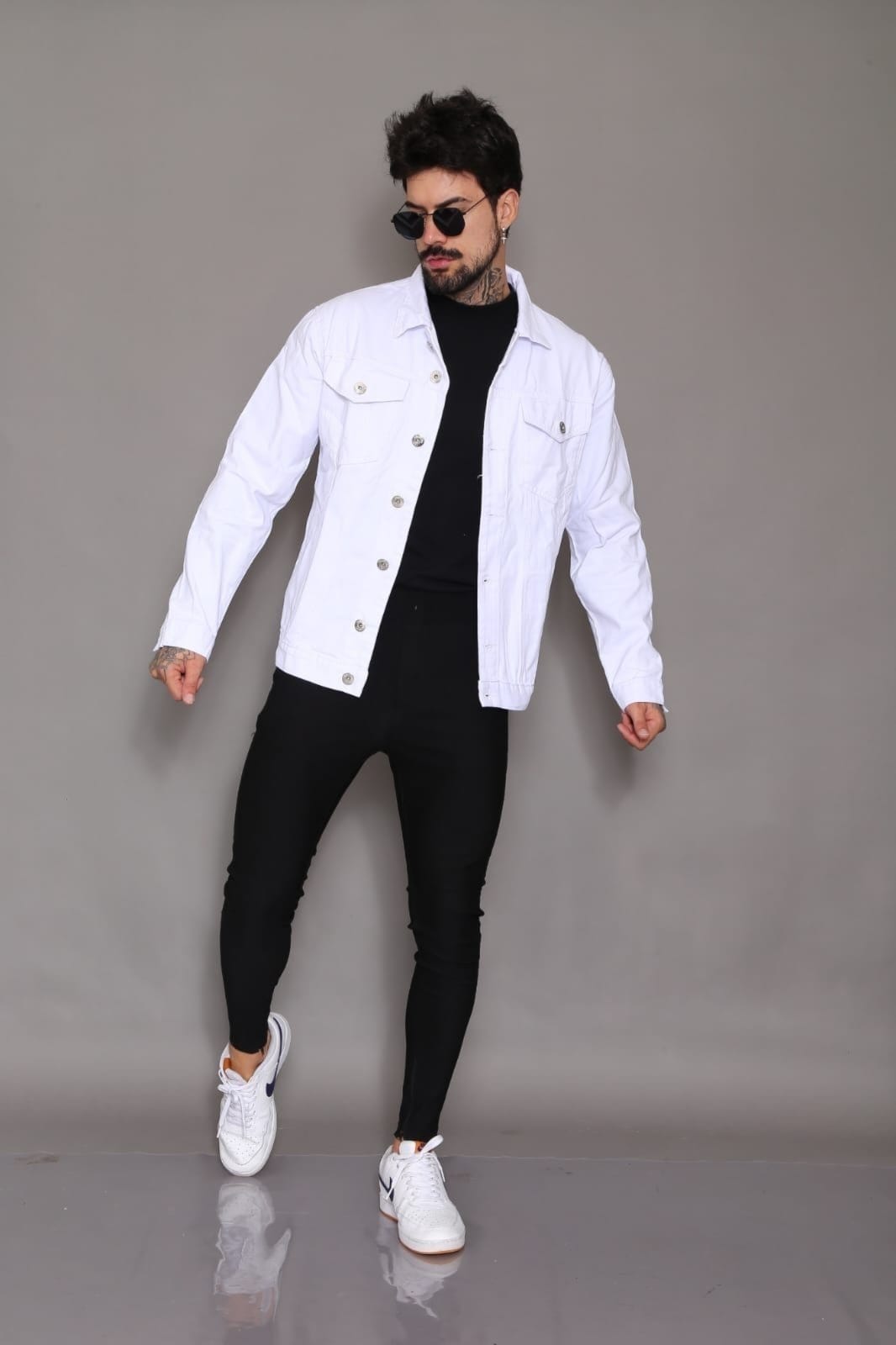 Vista 2 Jaqueta Branca Masculina Alleppo Jeans Olaf Alleppo Jeans branco