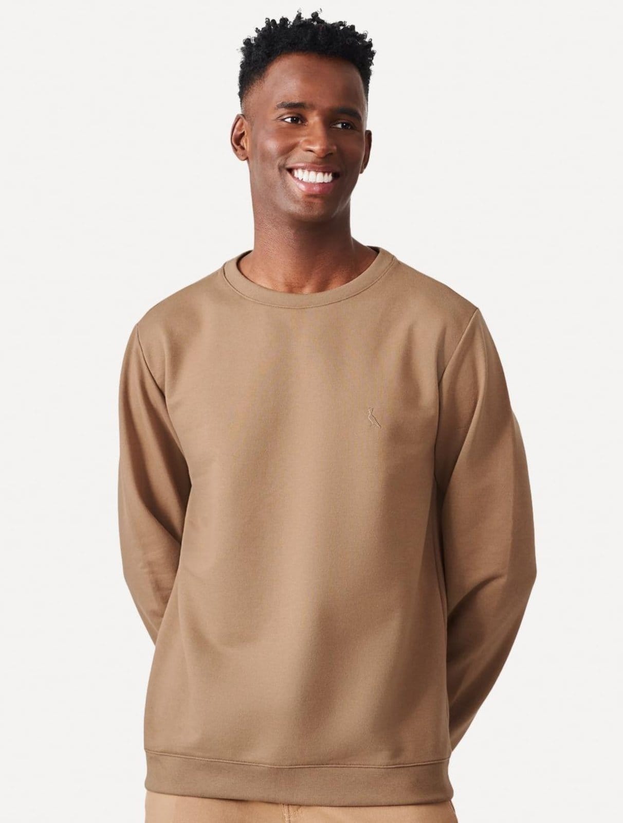 Vista principal Moletom Reserva Masculino Crewneck Woodpecker Reserva cáqui