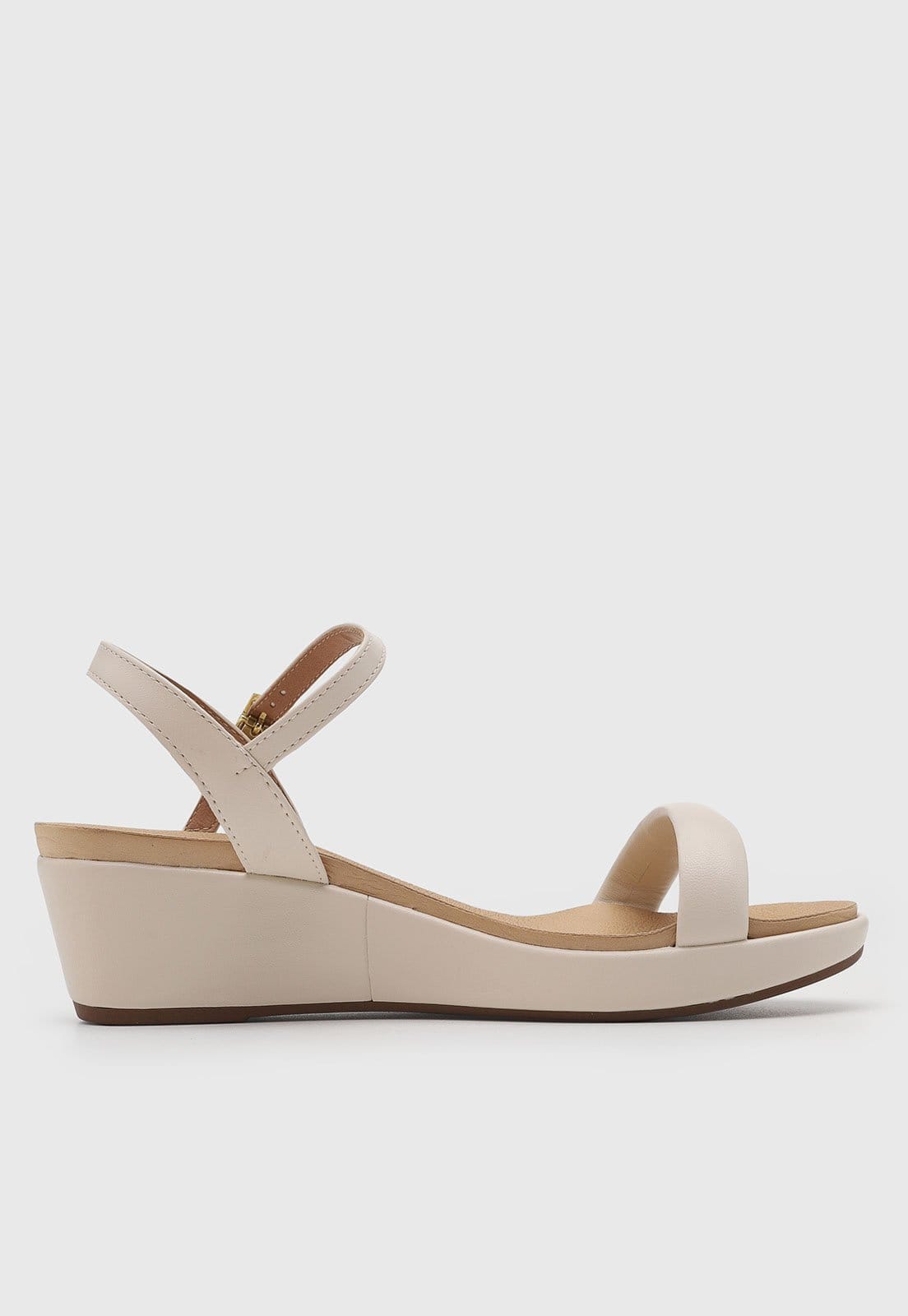 Vista 2 Sandália Feminina Beira Rio Salto Anabela Off-White BEIRA RIO off-white white