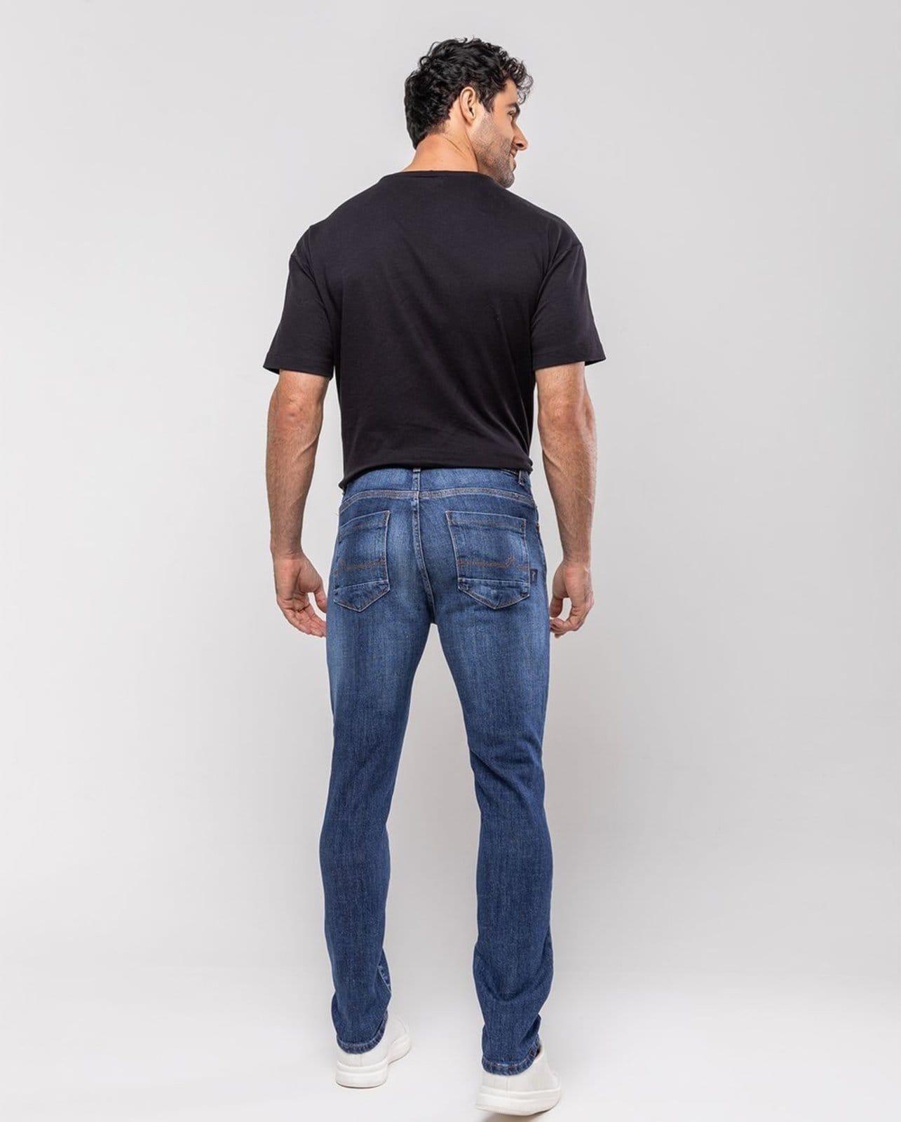 Vista 2 Calça Slim Fit Masculina 24739 Sky Escuro Consciência jeans
