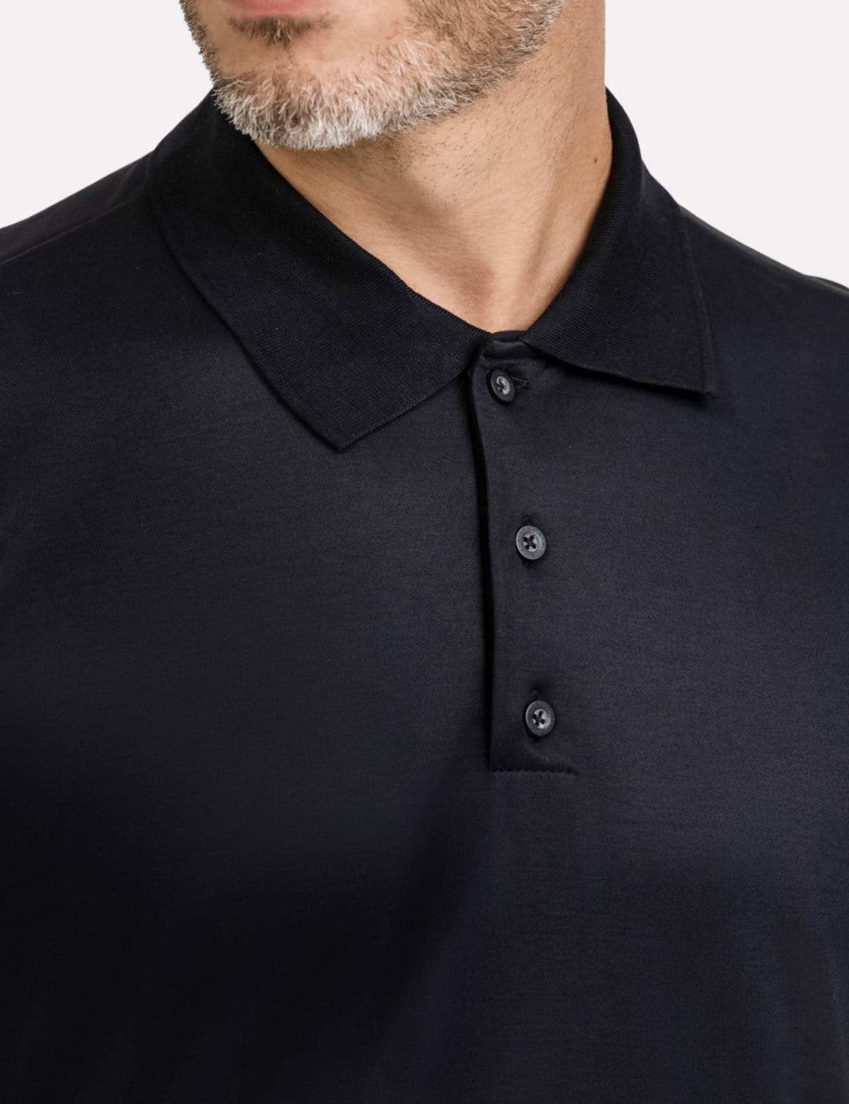 Vista 2 Polo K&J Black Regular Suedine Poliamida Flex Preta King E Joe preto black