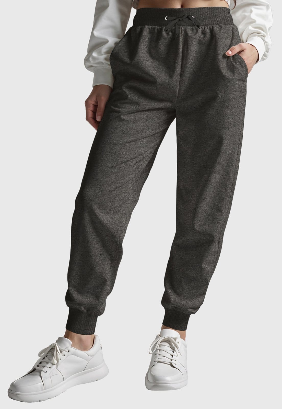 Vista principal Calça Moletom Feminina Lisa Básica Benellys Chumbo Benellys multicolorido