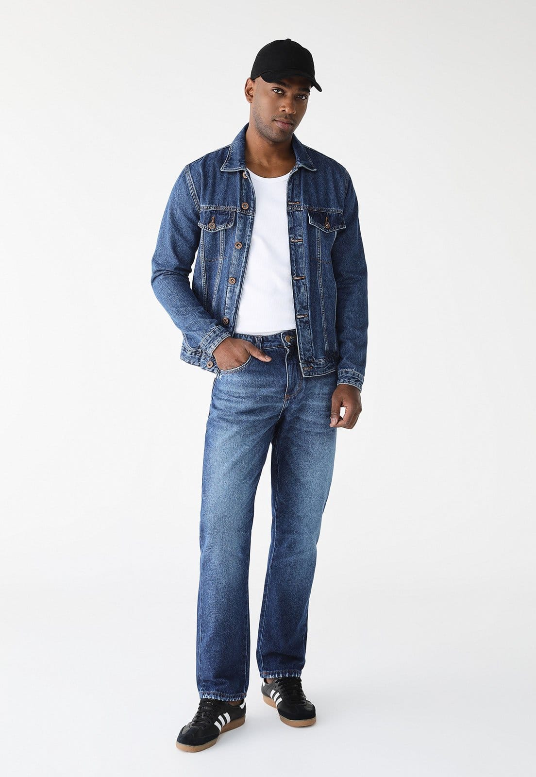 Vista 2 Calça Jeans Colcci Jeans Reta Londres Colcci Jeans azul