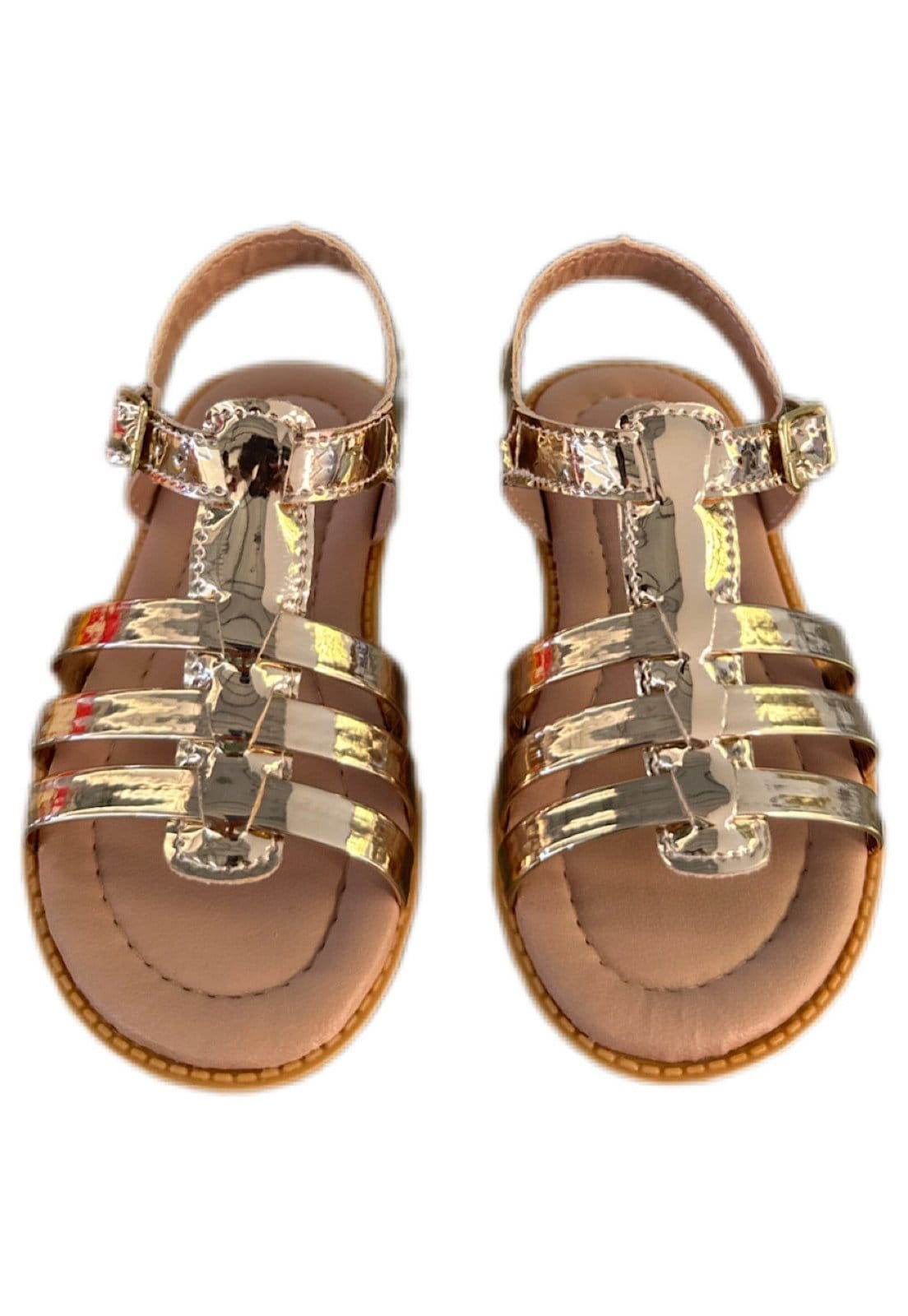 Vista 2 Infantil - Sandália menina de tiras Solzim SOLZIM CALÇADOS dourado