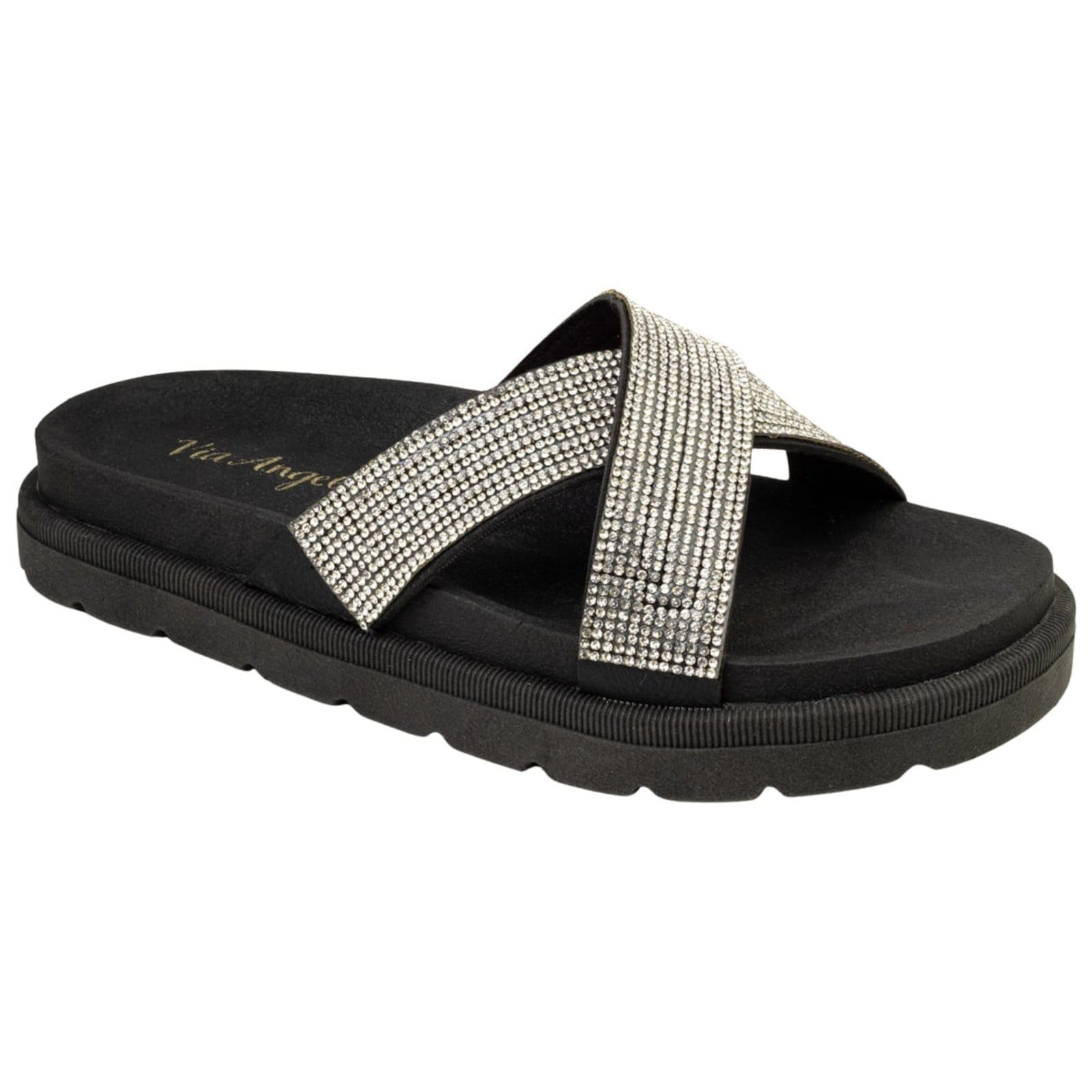 Tamanco Feminino X Strass Dia a Dia Anatômico Confortável Via Angel 8301