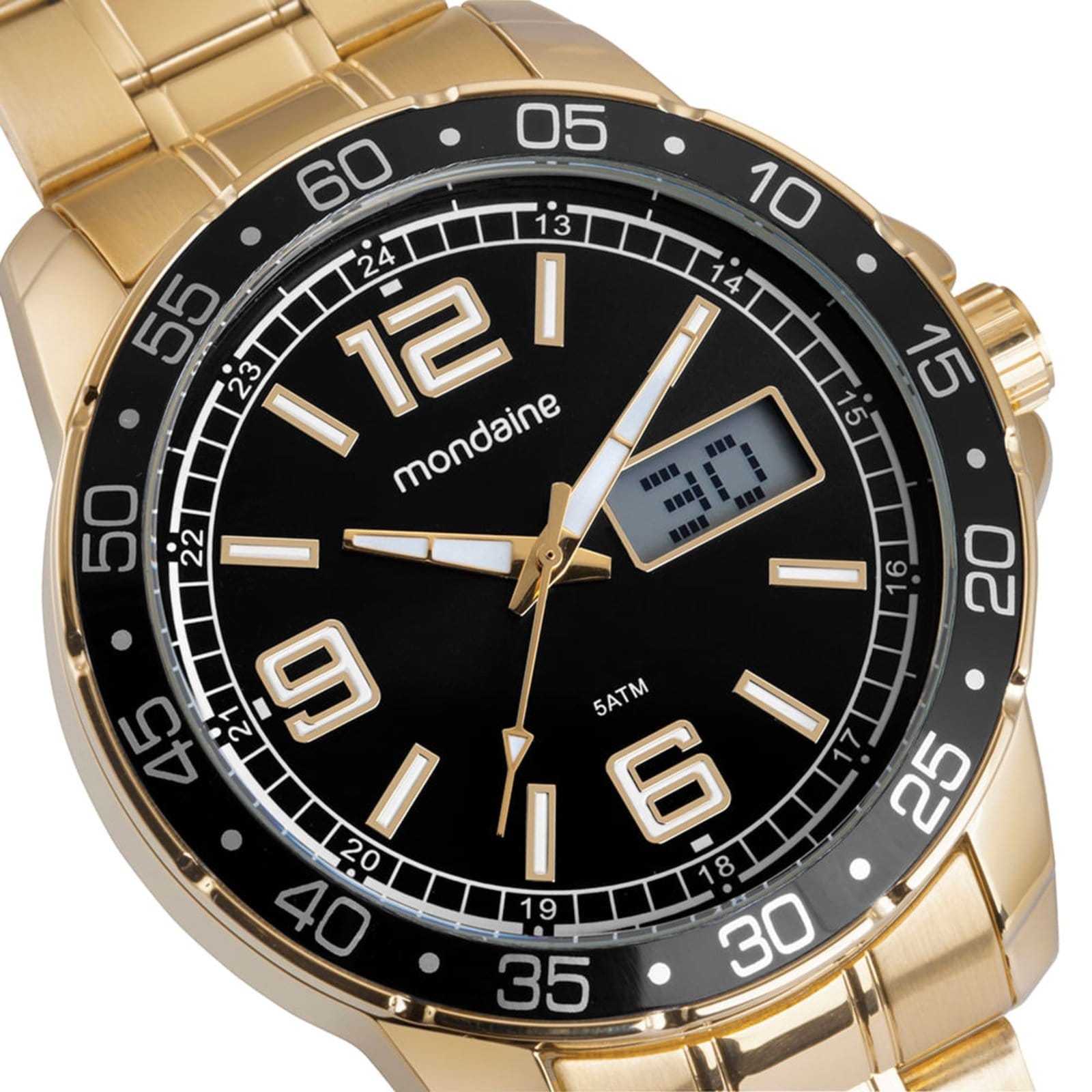 Vista 2 Relógio Masculino Anadigi Calendário Mondaine vermelho