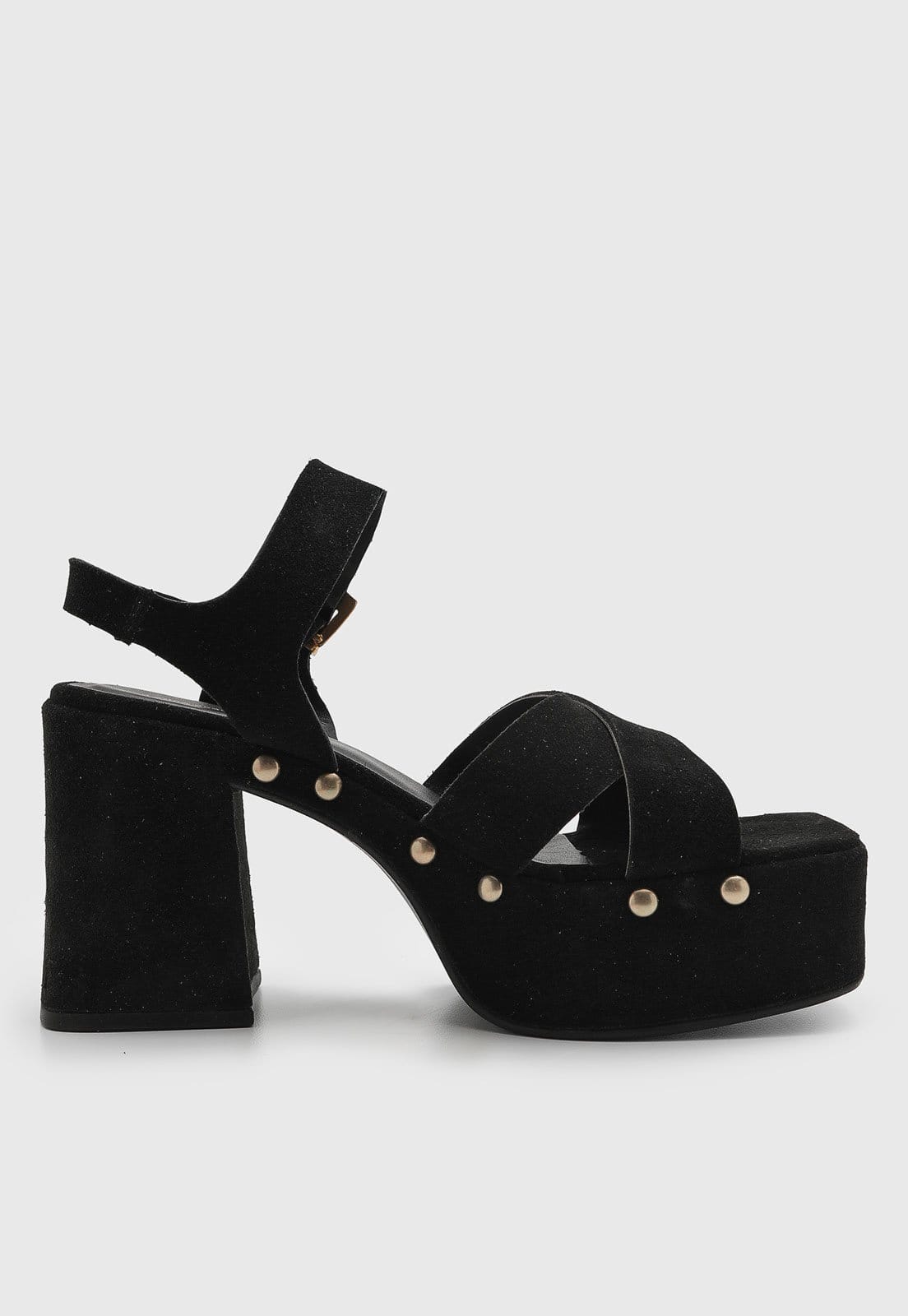 Vista 2 Sandália Feminina Lança Perfume Salto Bloco Preta Lança Perfume preto