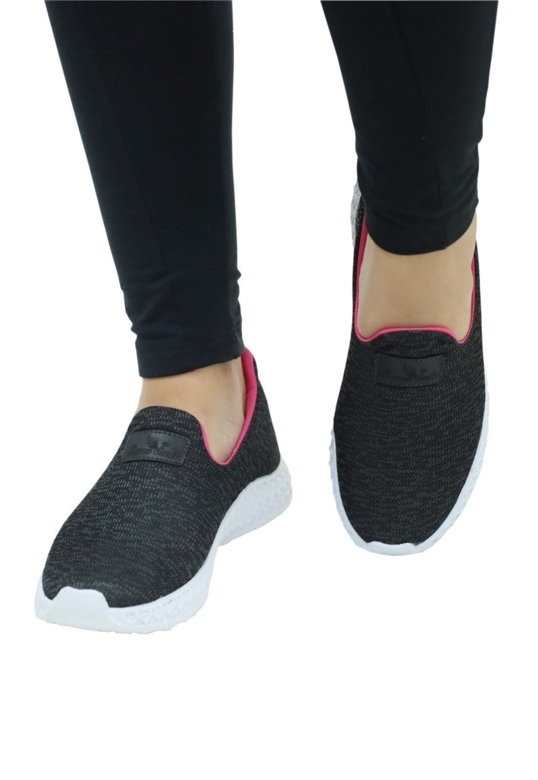 Vista 2 Kit 03 Tênis Calce Facil D.S Slip On Ultraleve Donna Santa branco/pink/preto
