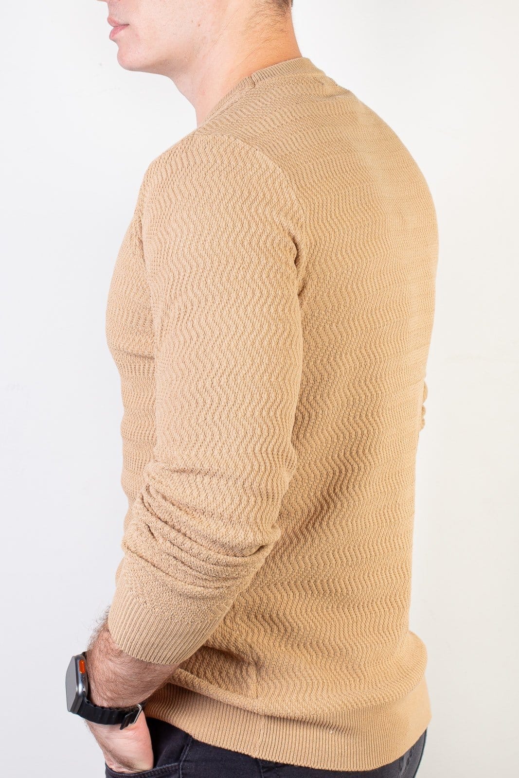 Vista 2 Blusa Enluaze Suéter Masculina Gola Redonda 90217 Kloze bege