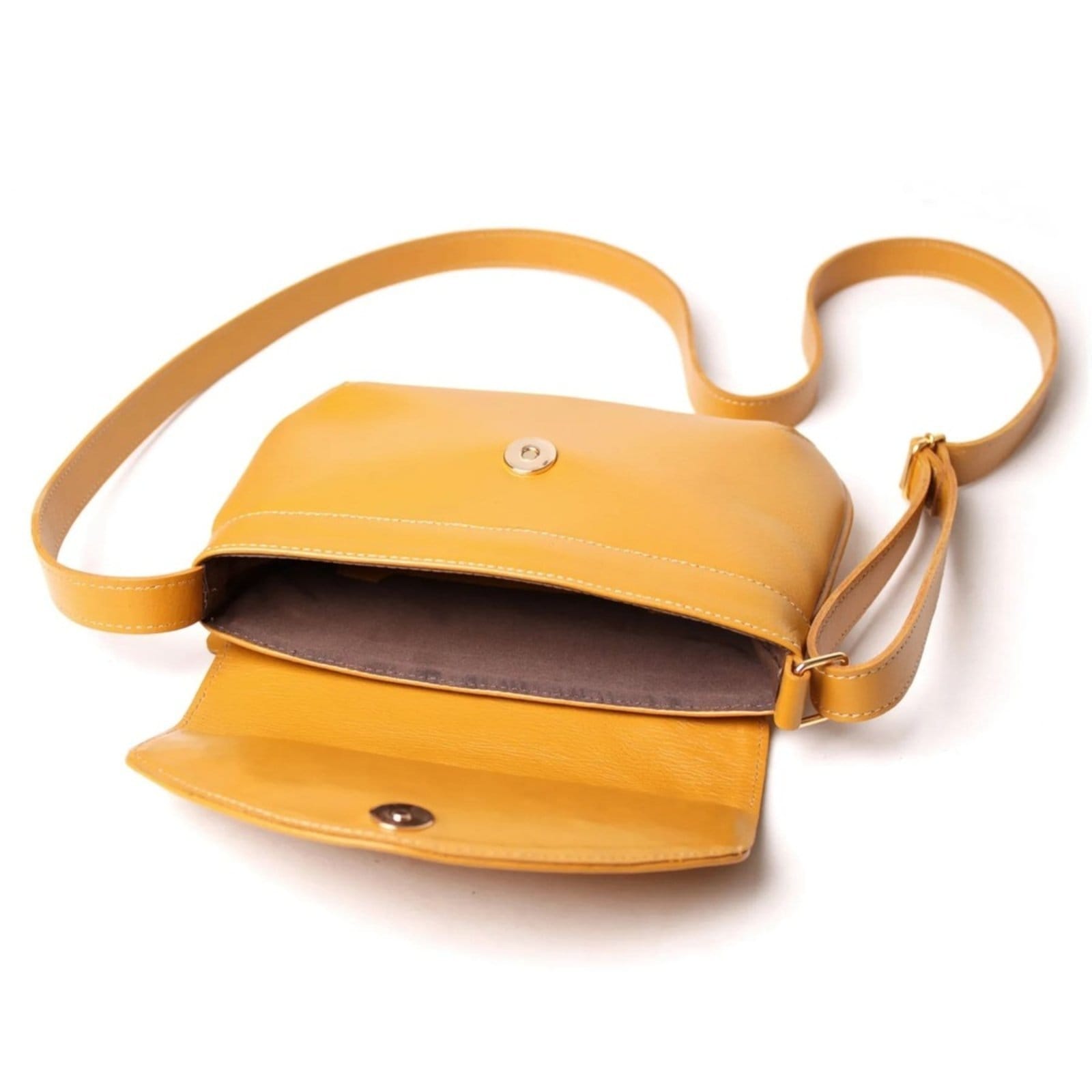 Vista 2 Bolsa Feminina Transversal em Couro Artlux Mostarda 9064 Artlux preto