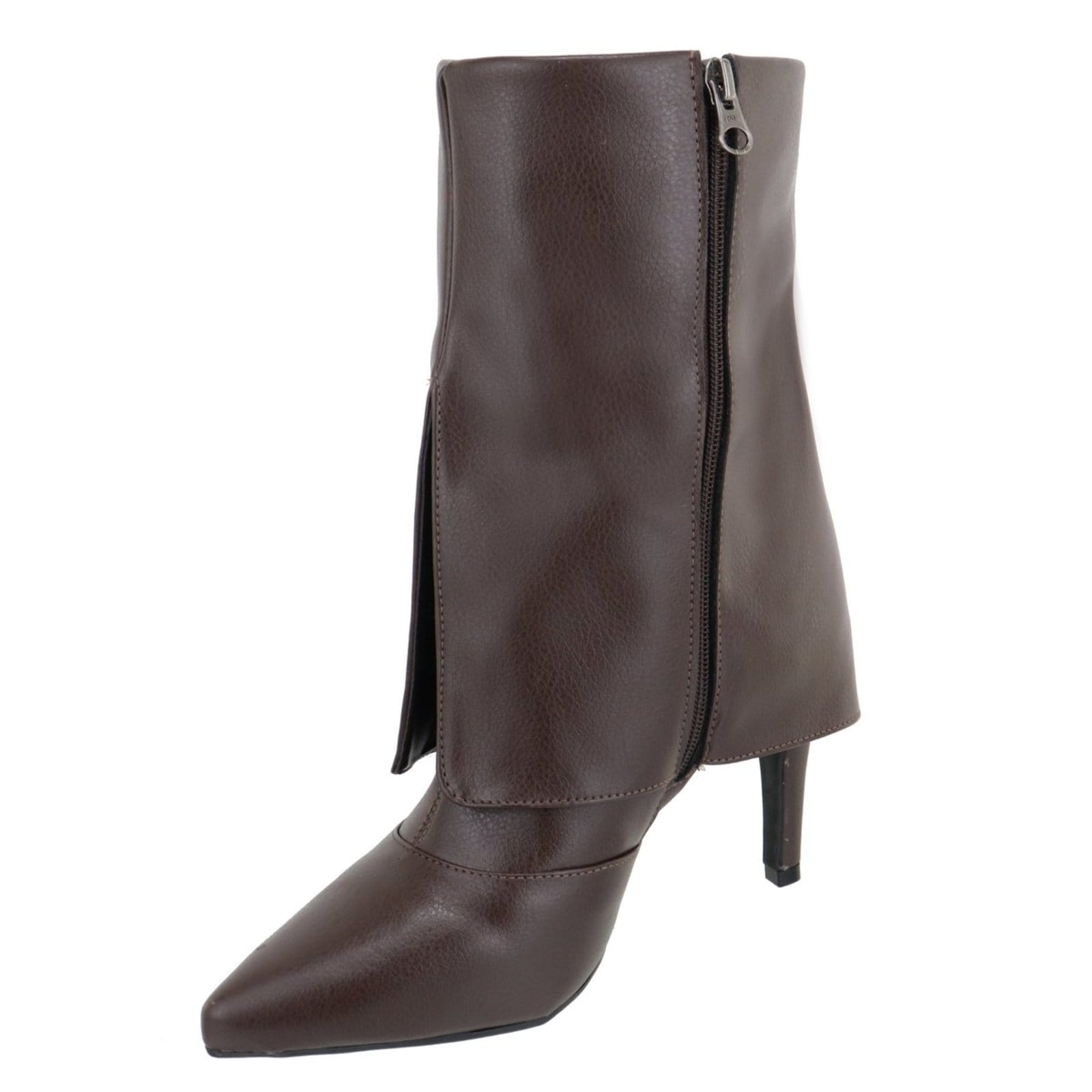 Vista principal Bota Feminina Sete Sales Estilo Botinha Capa Bico Fino 1795 Machiatto Sete Sales marrom