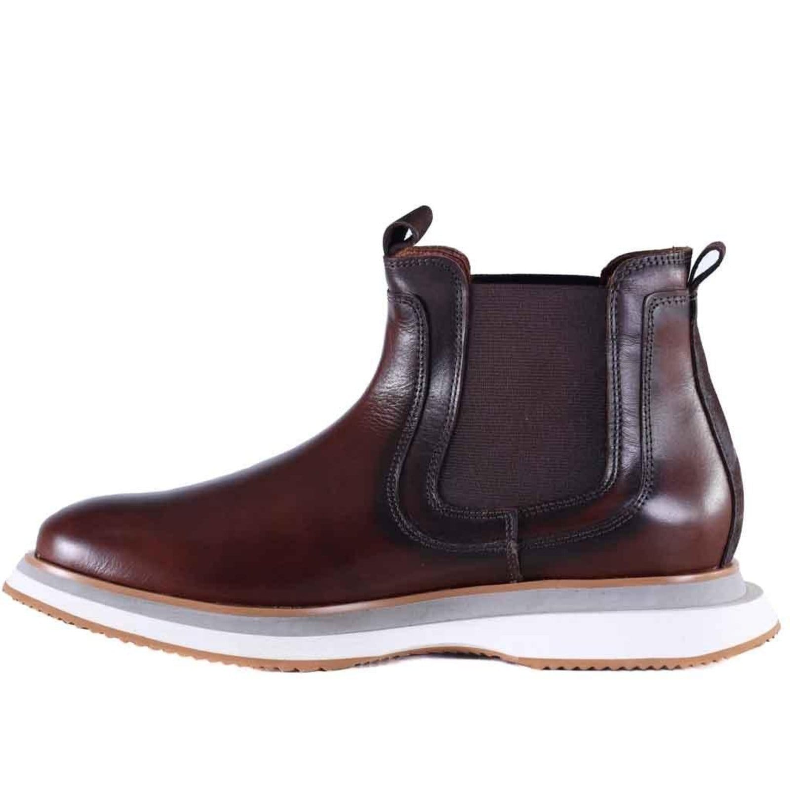 Vista 2 Bota Chelsea Masculina em Couro Zariff Lon022 Brown Incolor Zariff incolor brown