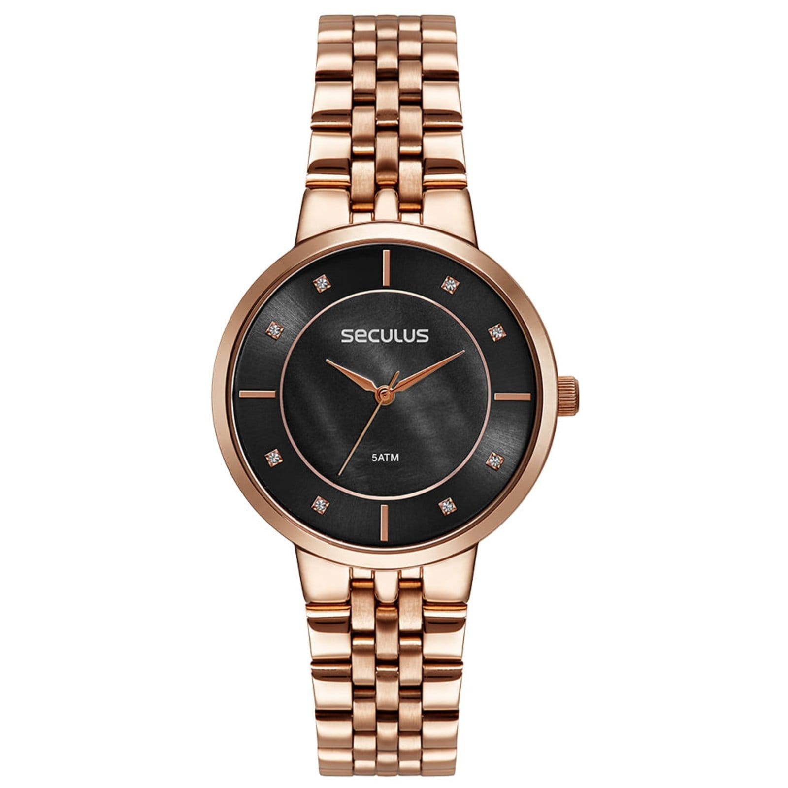 Vista principal Relógio Seculus Feminino Madrepérola Cristais Rosé Seculus rosa rosé