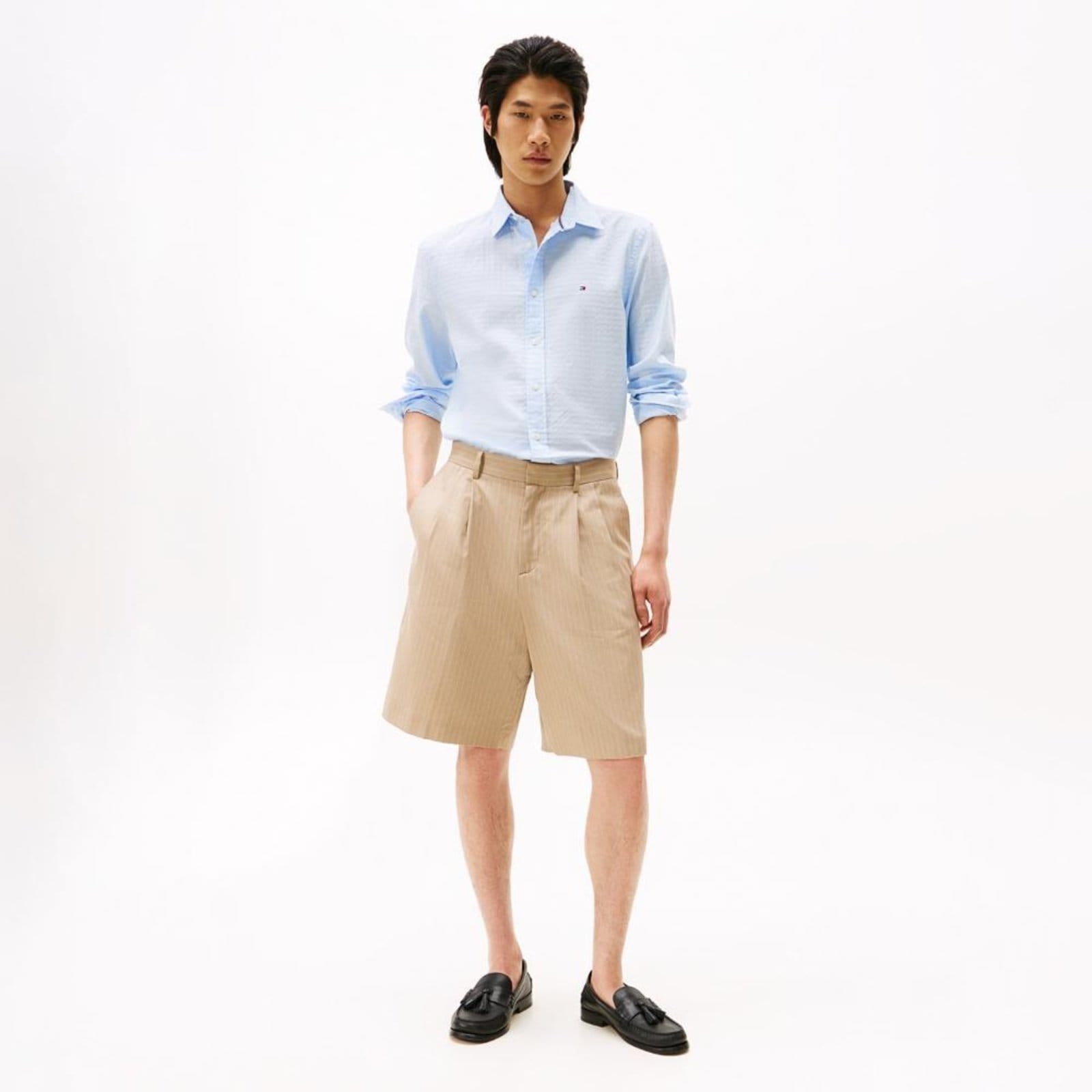 Vista 2 Camisa Dobby Estruturada Regular Fit - G Tommy Hilfiger azul