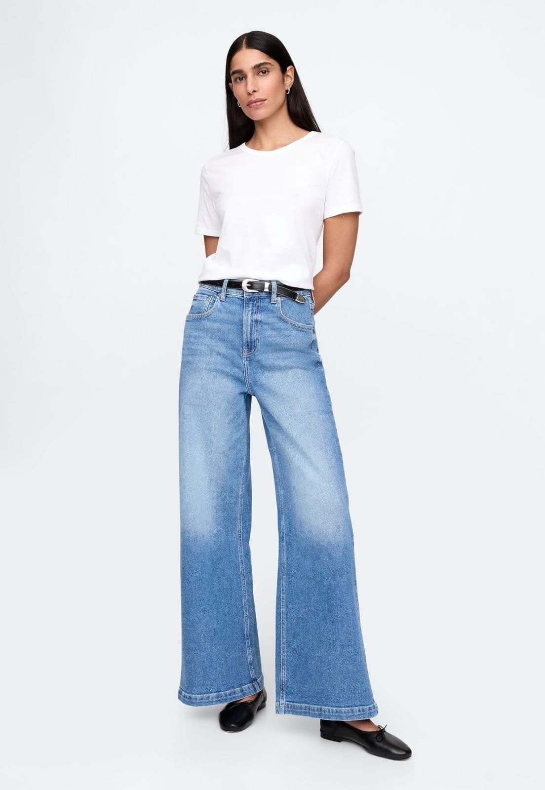 Vista 2 Calça Jeans GAP Wide Leg Pocket GAP azul