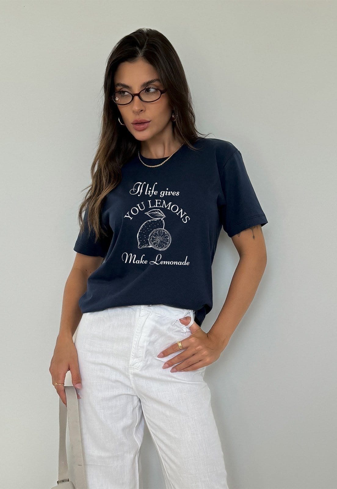 Vista 2 Camiseta Cianitas Estampa Make Lemonade Cianitas azul