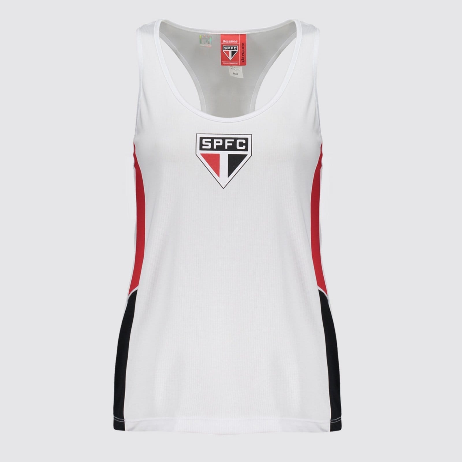 Vista principal Regata São Paulo Soberano Feminino Branca braziline branco