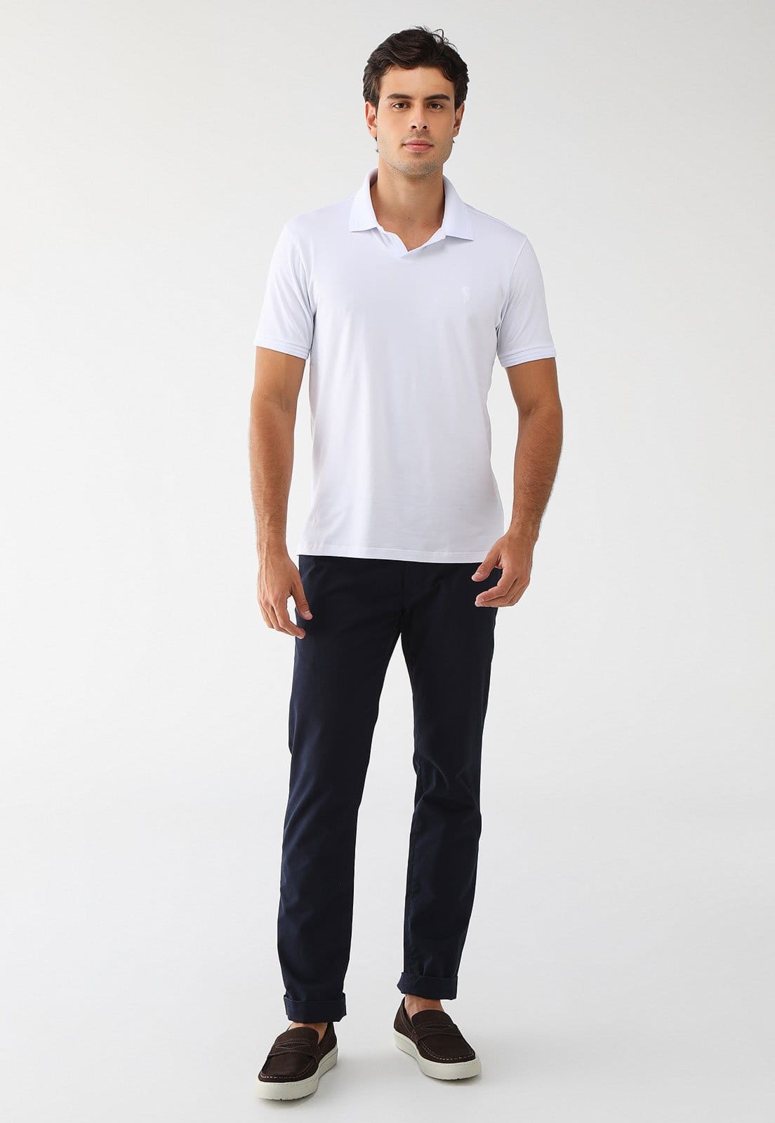 Vista 2 Camisa Polo Aleatory Regular Logo Branca Aleatory branco