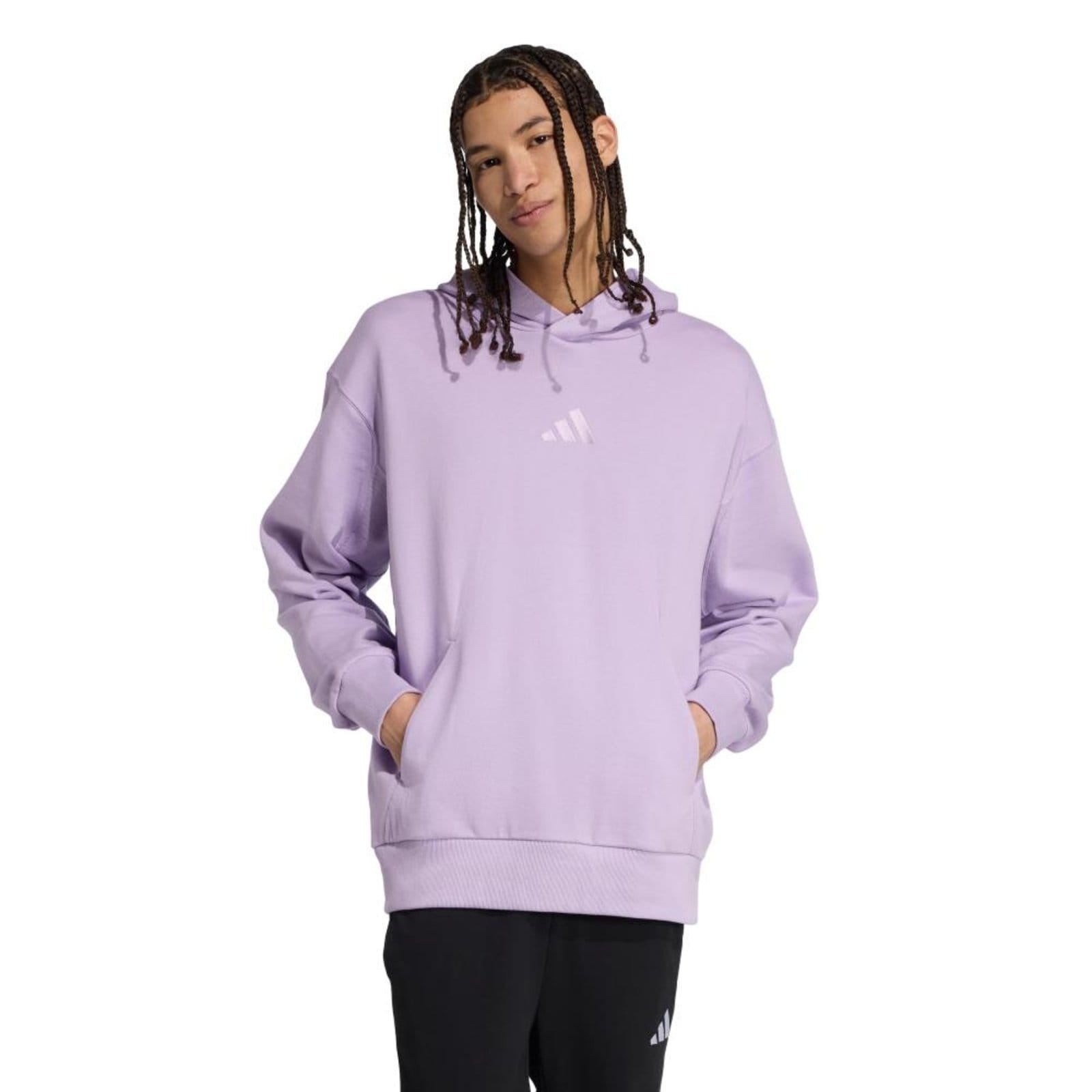 Vista principal Blusa de moletom com capuz de moletinho ALL SZN adidas Sportswear Adidas roxo